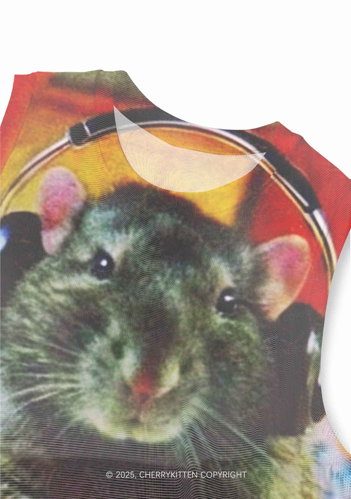 DJ Rat Duck Y2K Mesh Muscle Tank Cherrykitten - Image 3