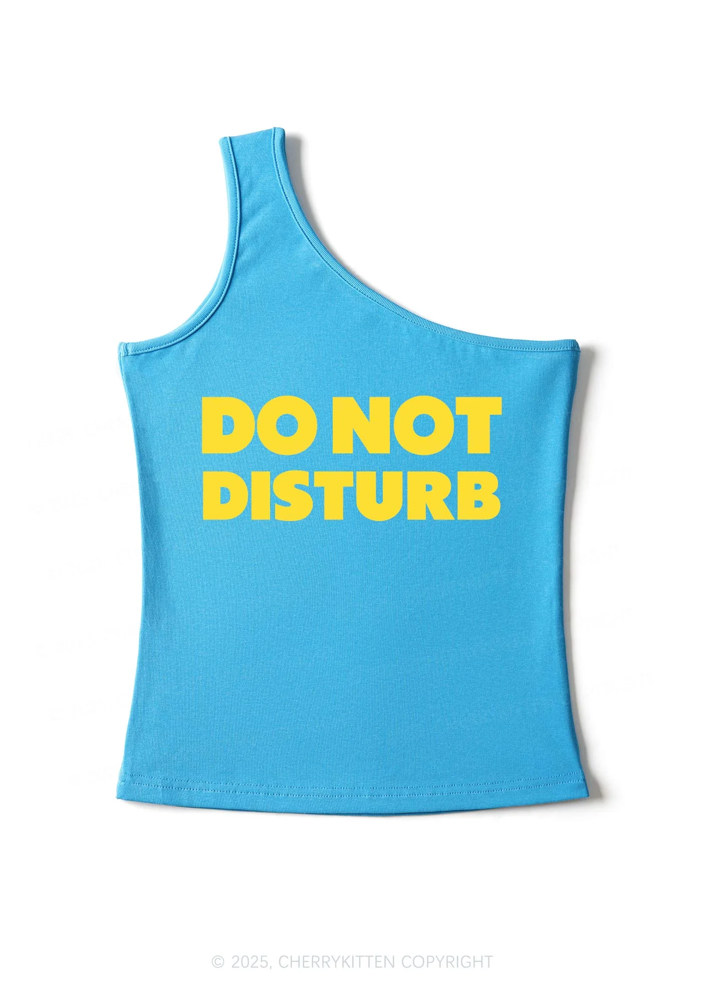 Do Not Disturb Y2K One Shoulder Tank Top Cherrykitten - Image 2
