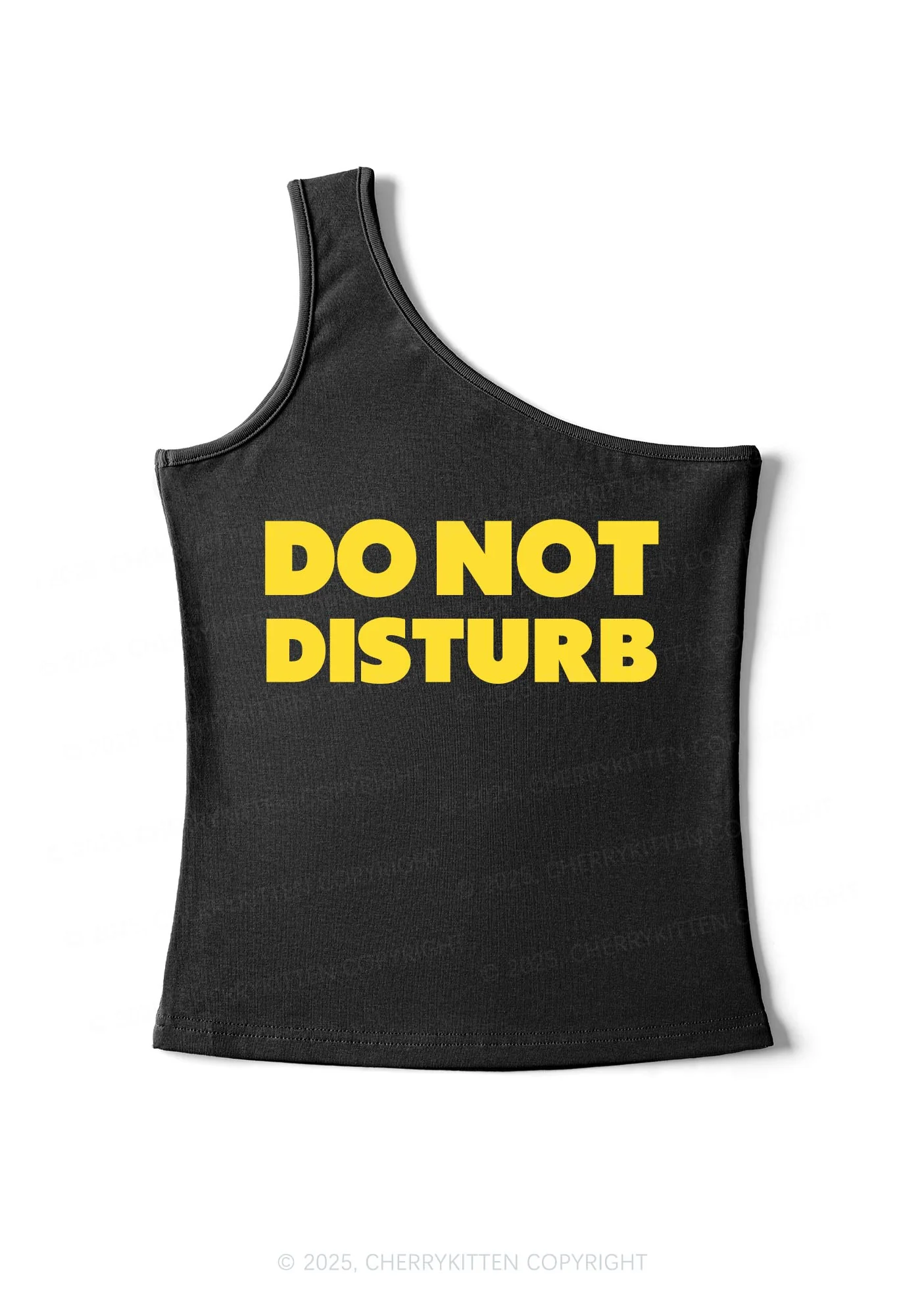 Do Not Disturb Y2K One Shoulder Tank Top Cherrykitten - Image 3