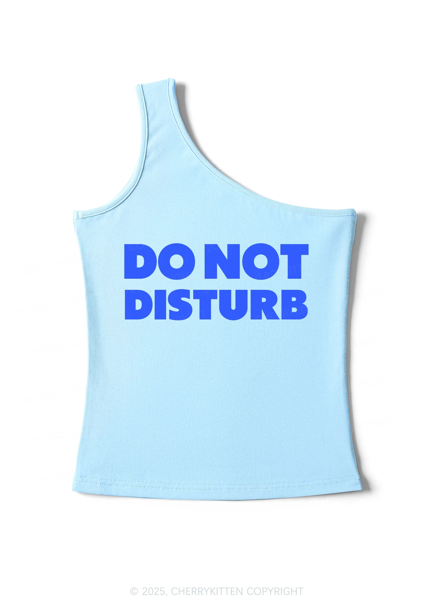 Do Not Disturb Y2K One Shoulder Tank Top Cherrykitten - Image 4