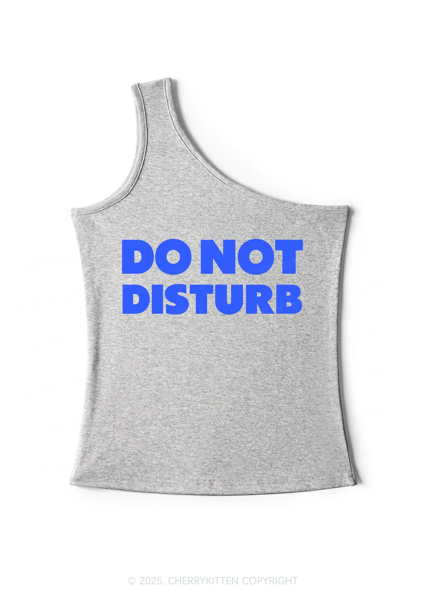 Do Not Disturb Y2K One Shoulder Tank Top Cherrykitten - Image 6