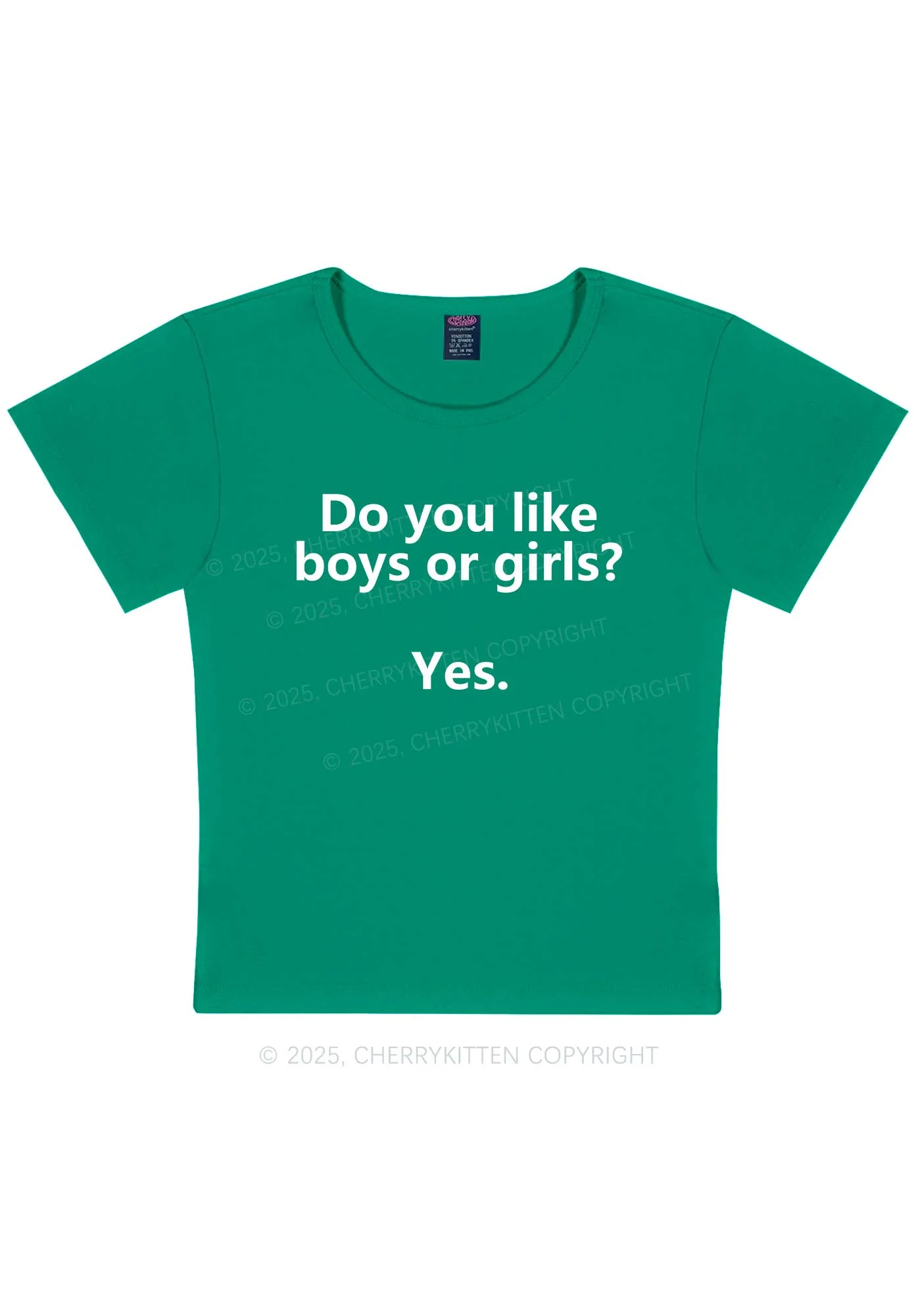 Do You Like Boys Or Girls Pride Y2K Baby Tee Cherrykitten - Image 11