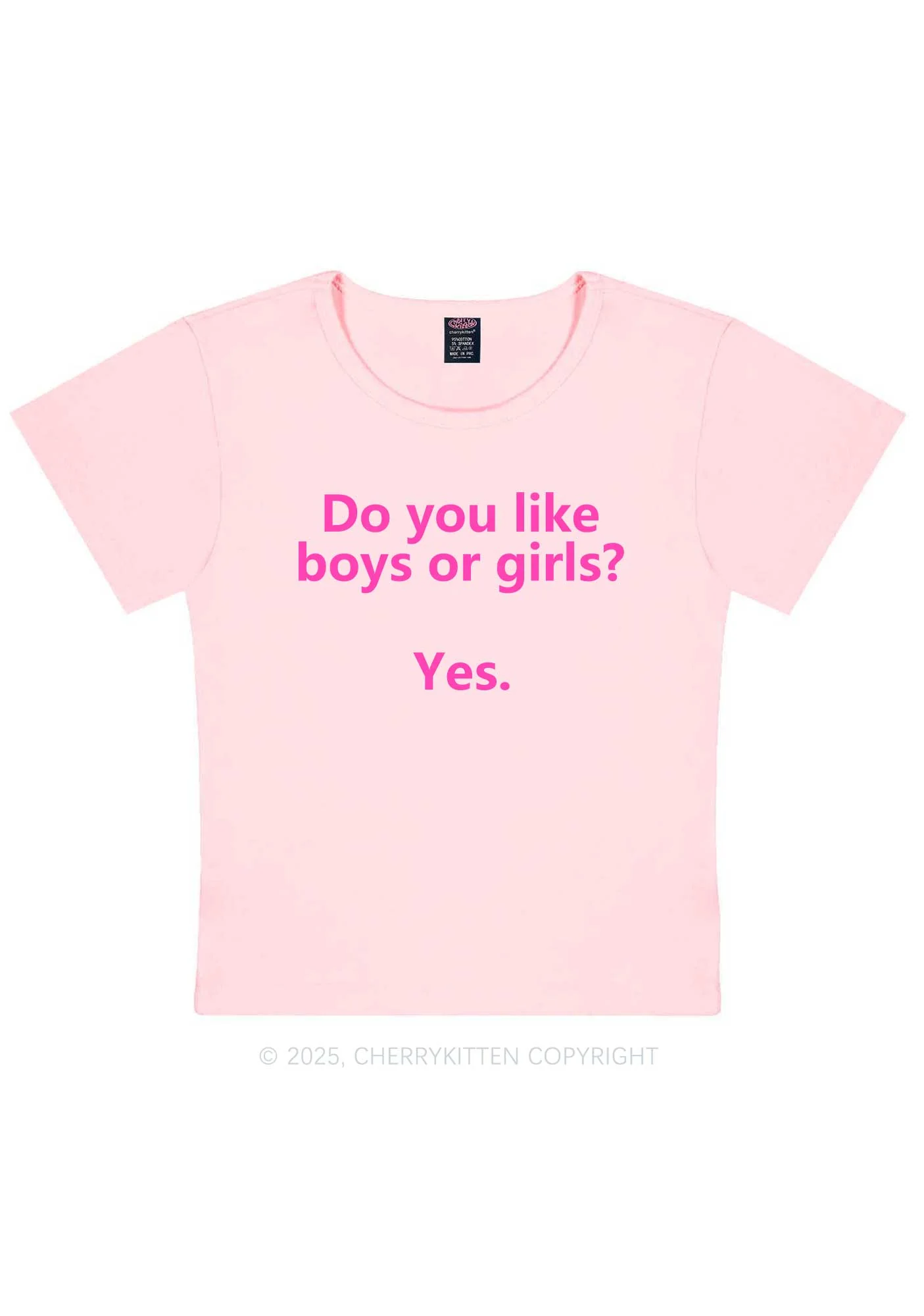 Do You Like Boys Or Girls Pride Y2K Baby Tee Cherrykitten - Image 12