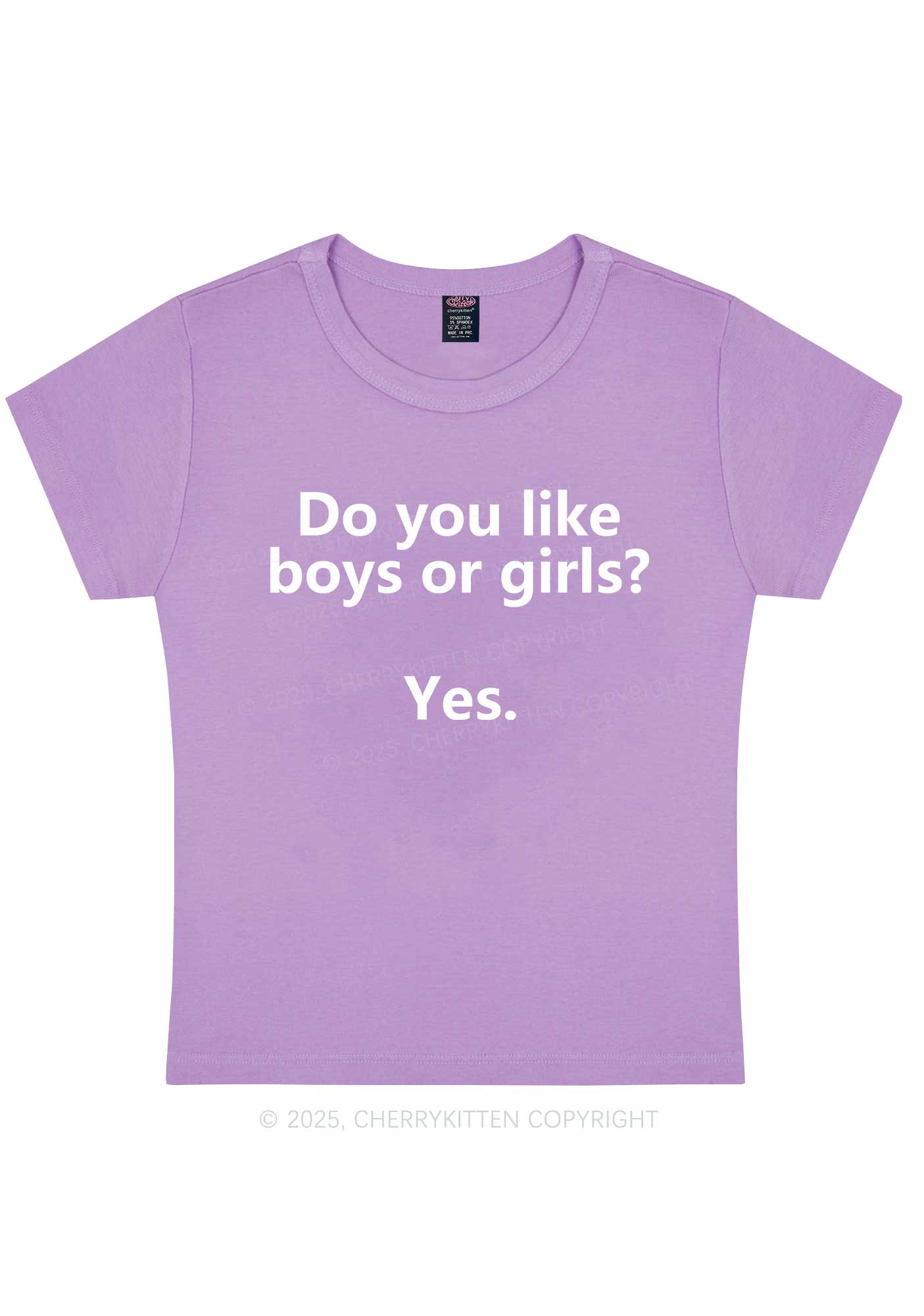 Do You Like Boys Or Girls Pride Y2K Baby Tee Cherrykitten - Image 6
