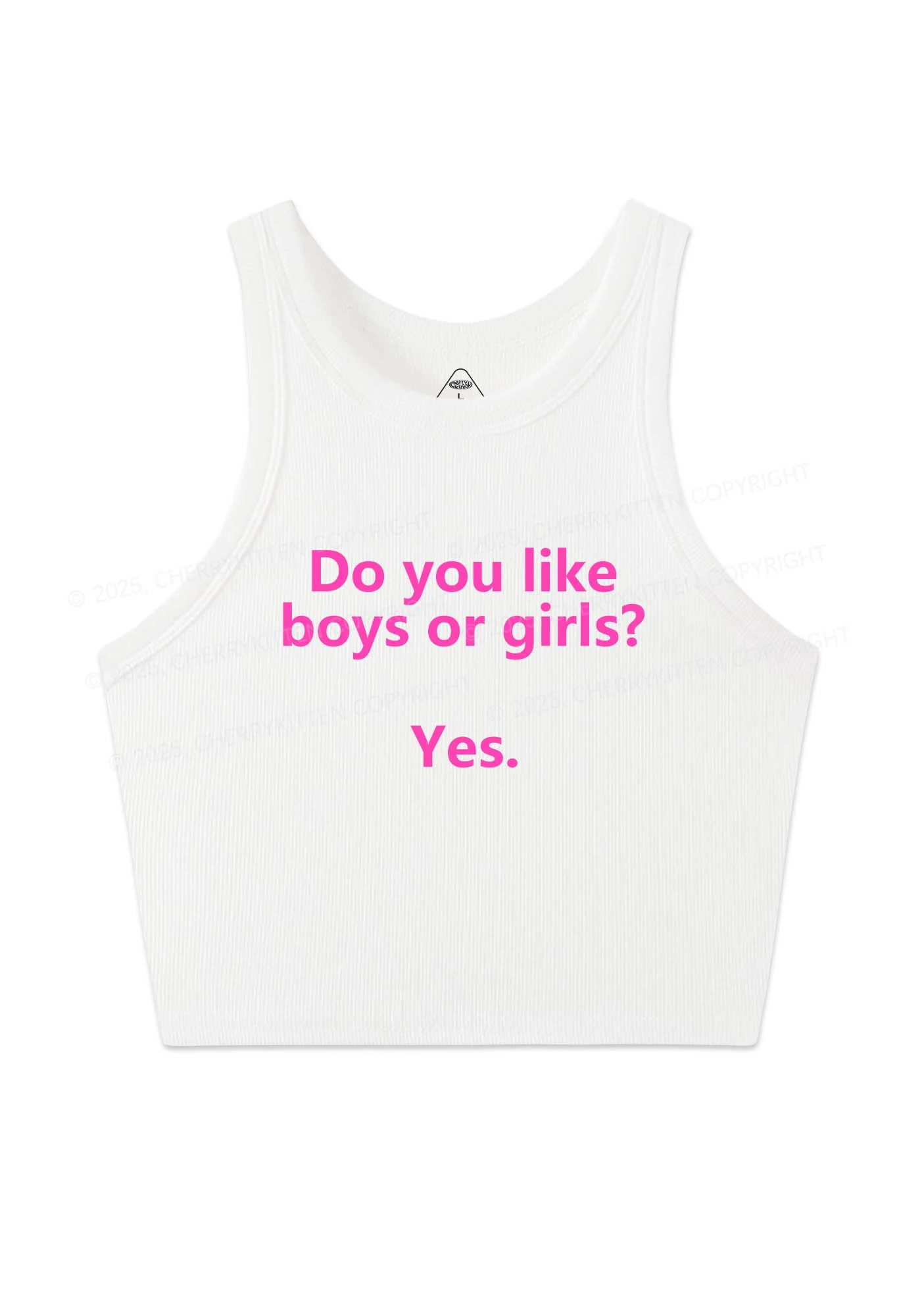 Do You Like Boys Or Girls Pride Y2K Crop Tank Top Cherrykitten - Image 3