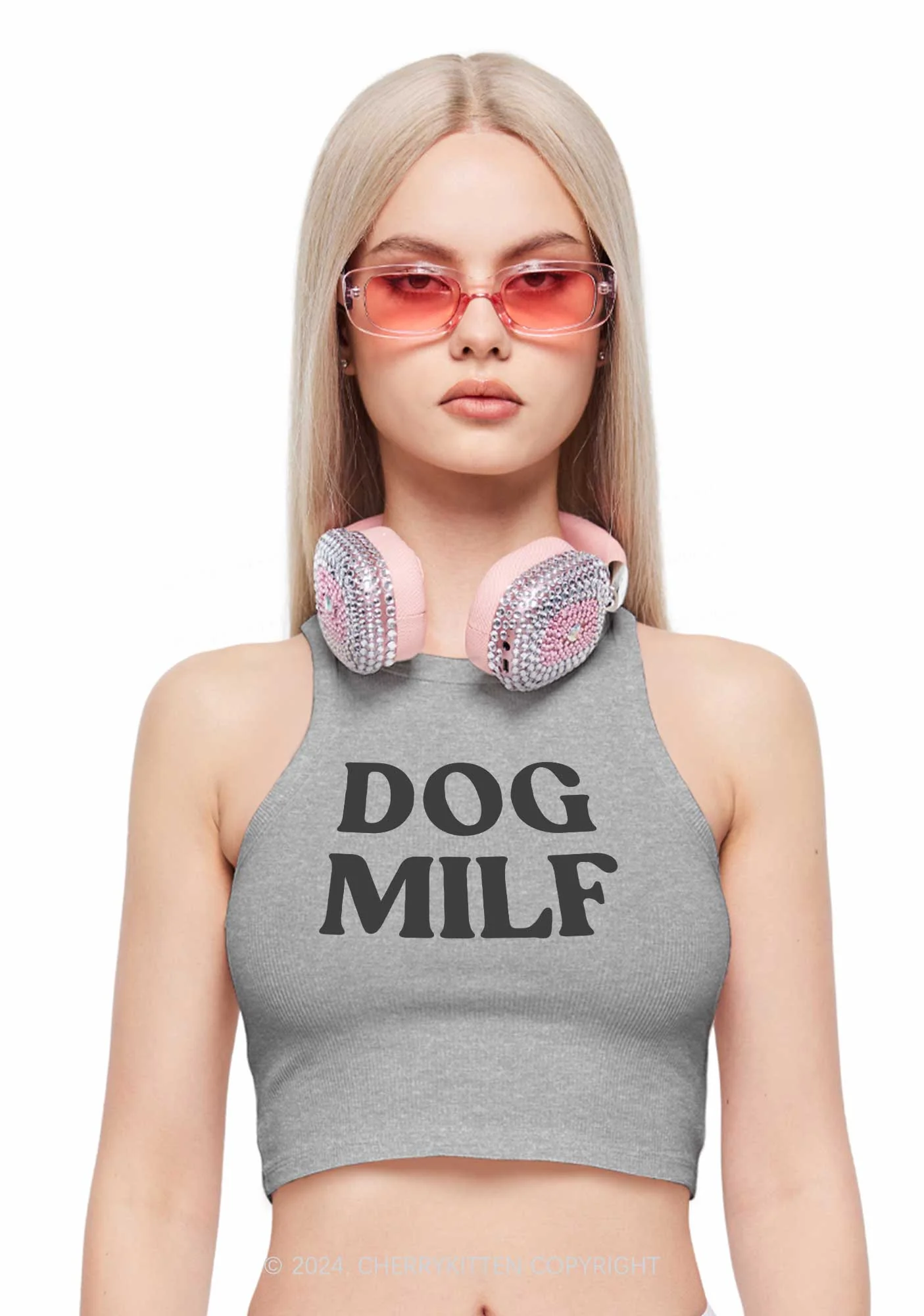 Dog Mxxf Y2K Crop Tank Top Cherrykitten - Image 2