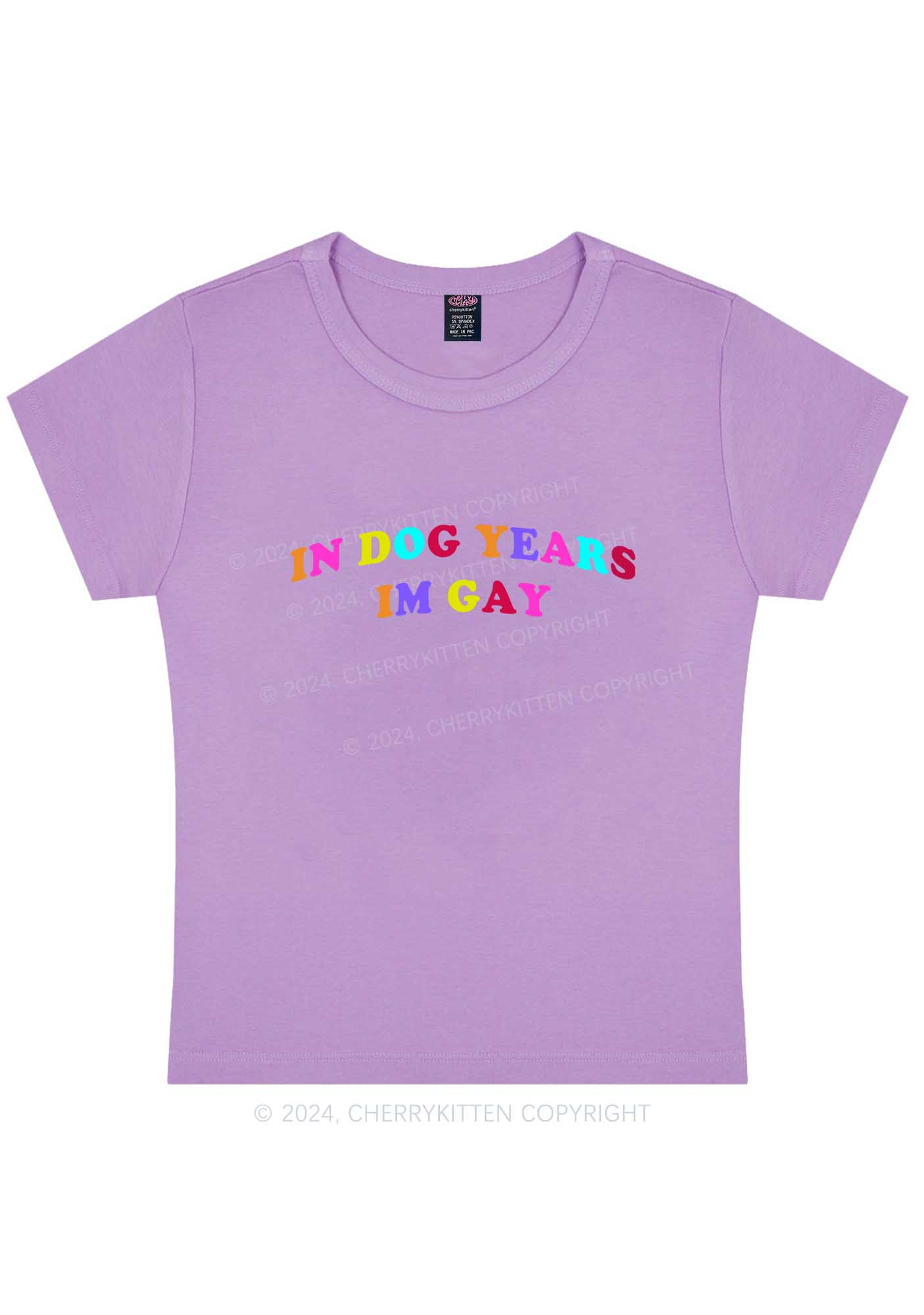 Dog Years Gay Y2K Baby Tee Cherrykitten - Image 6
