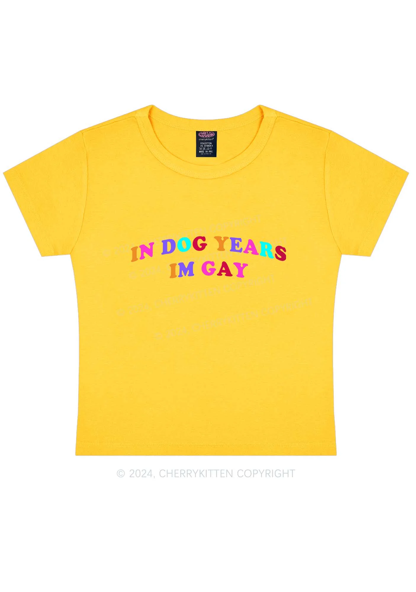 Dog Years Gay Y2K Baby Tee Cherrykitten - Image 8