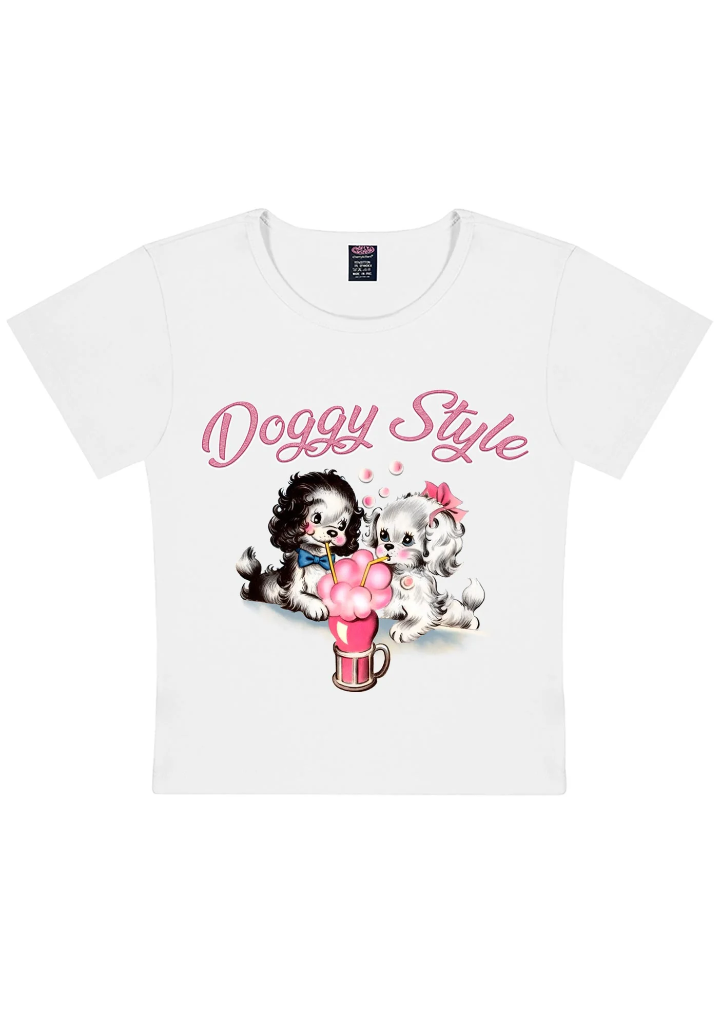 Doggy Style Y2K Baby Tee Cherrykitten - Image 3
