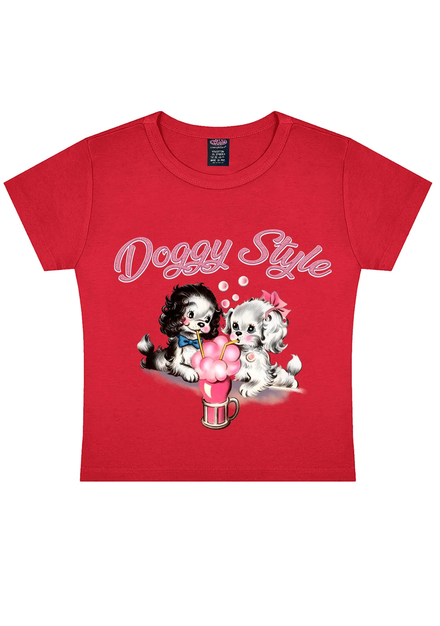 Doggy Style Y2K Baby Tee Cherrykitten - Image 4