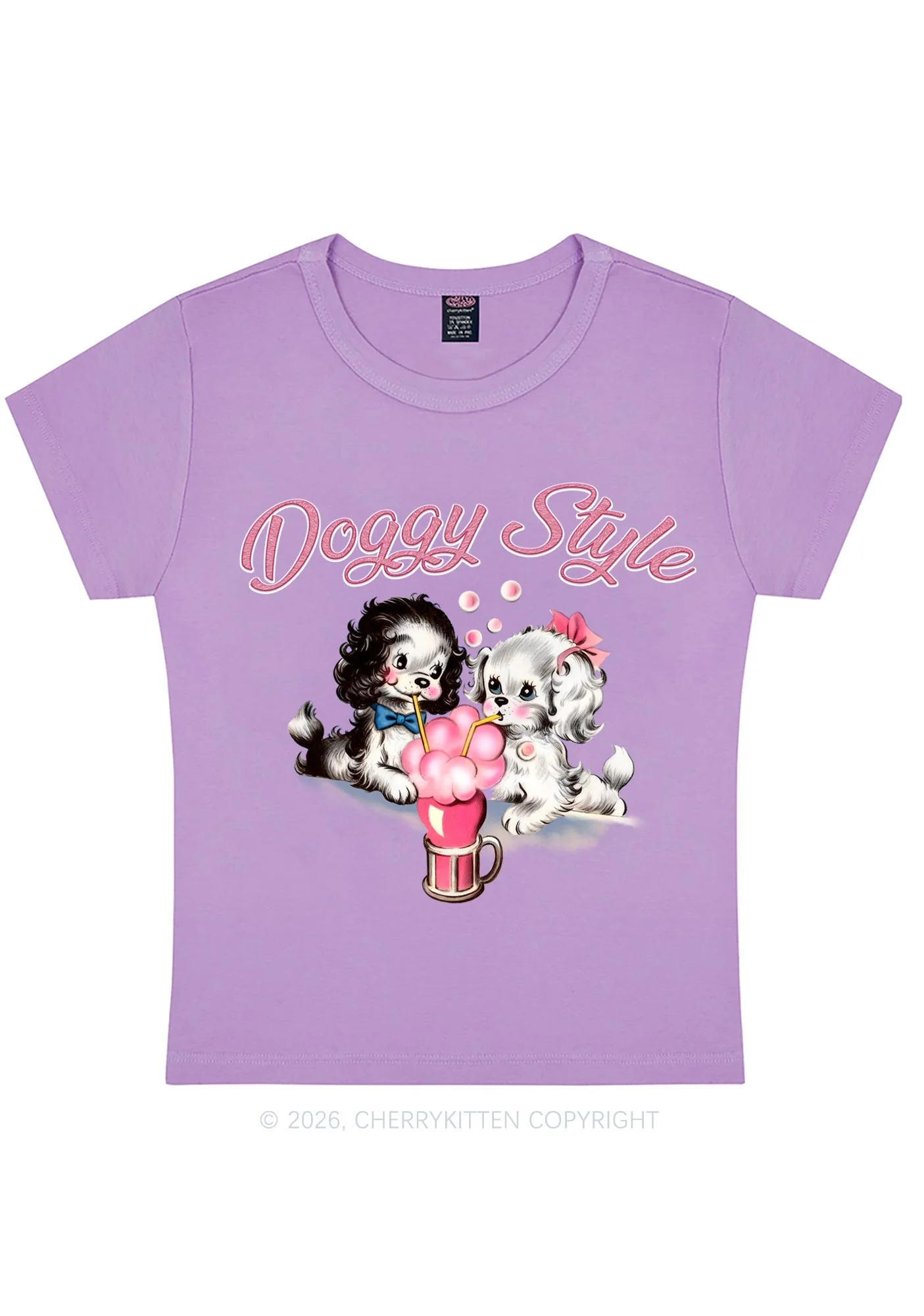 Doggy Style Y2K Baby Tee Cherrykitten - Image 6