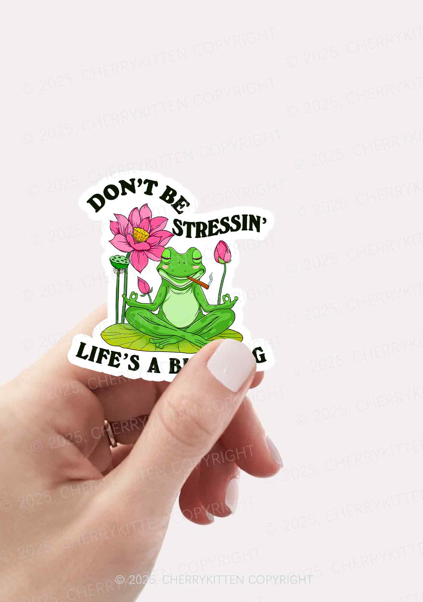 Dont Be Stressin Frog 1Pc Y2K Sticker Cherrykitten - Image 2