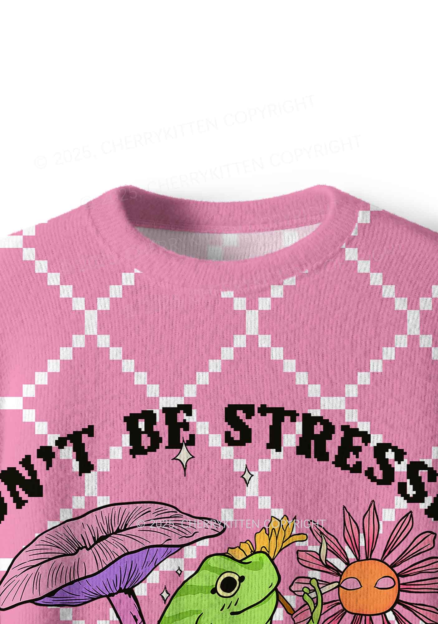 Dont Be Stressin Y2K Christmas Knit Sweatshirt Cherrykitten - Image 5