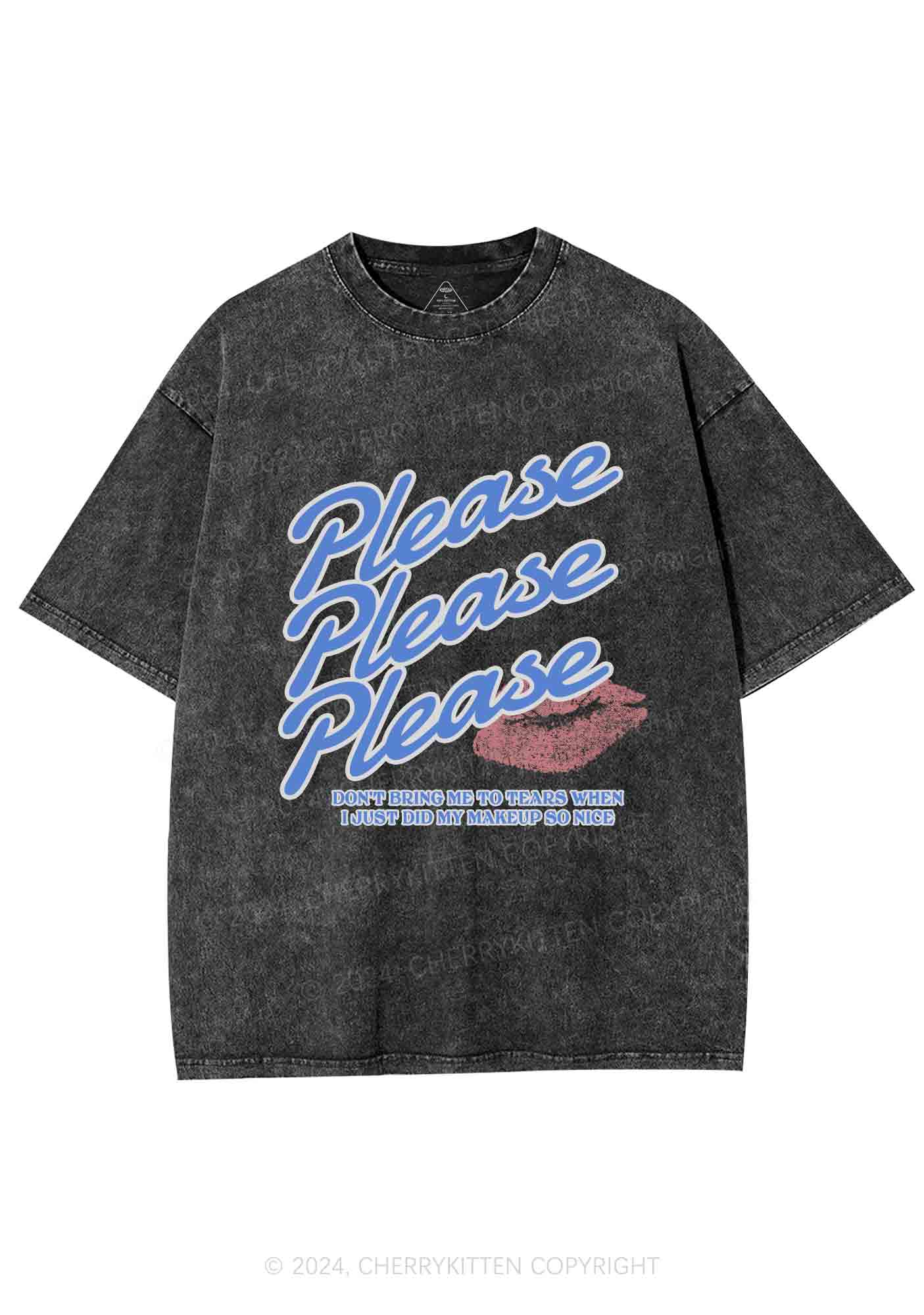 Don't Bring Me To Tears Y2K Washed Tee Cherrykitten - Image 3