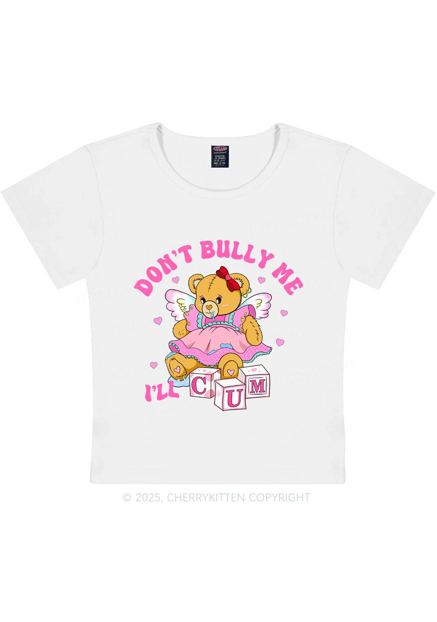 Dont Bully Bear Y2K Baby Tee Cherrykitten - Image 5