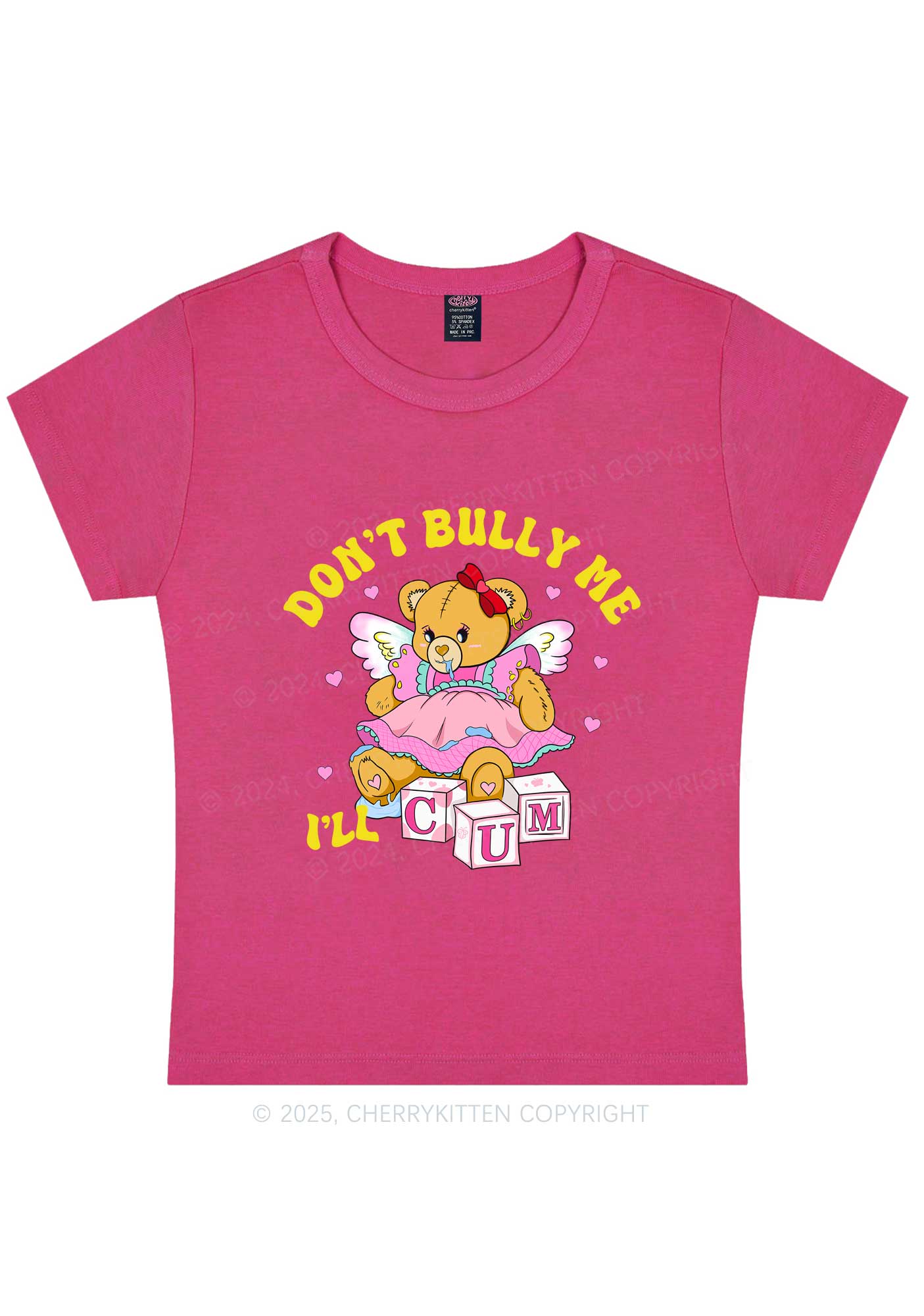 Dont Bully Bear Y2K Baby Tee Cherrykitten - Image 6