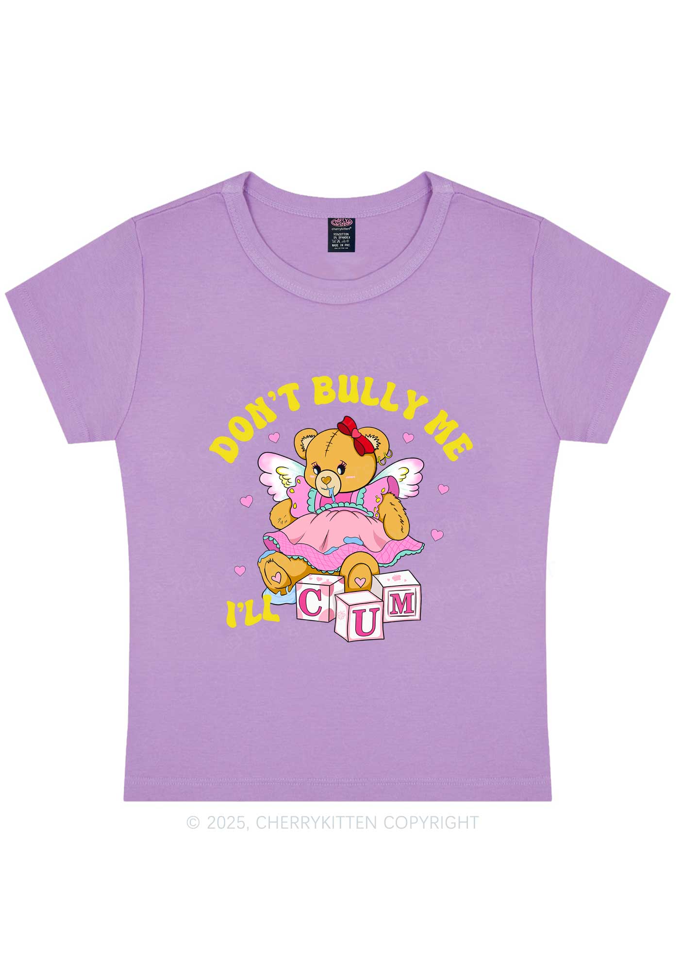 Dont Bully Bear Y2K Baby Tee Cherrykitten - Image 7