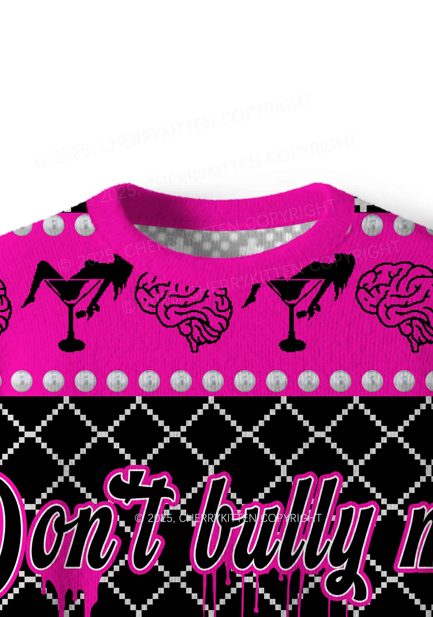 Dont Bully Me Y2K Christmas Knit Sweatshirt Cherrykitten - Image 4