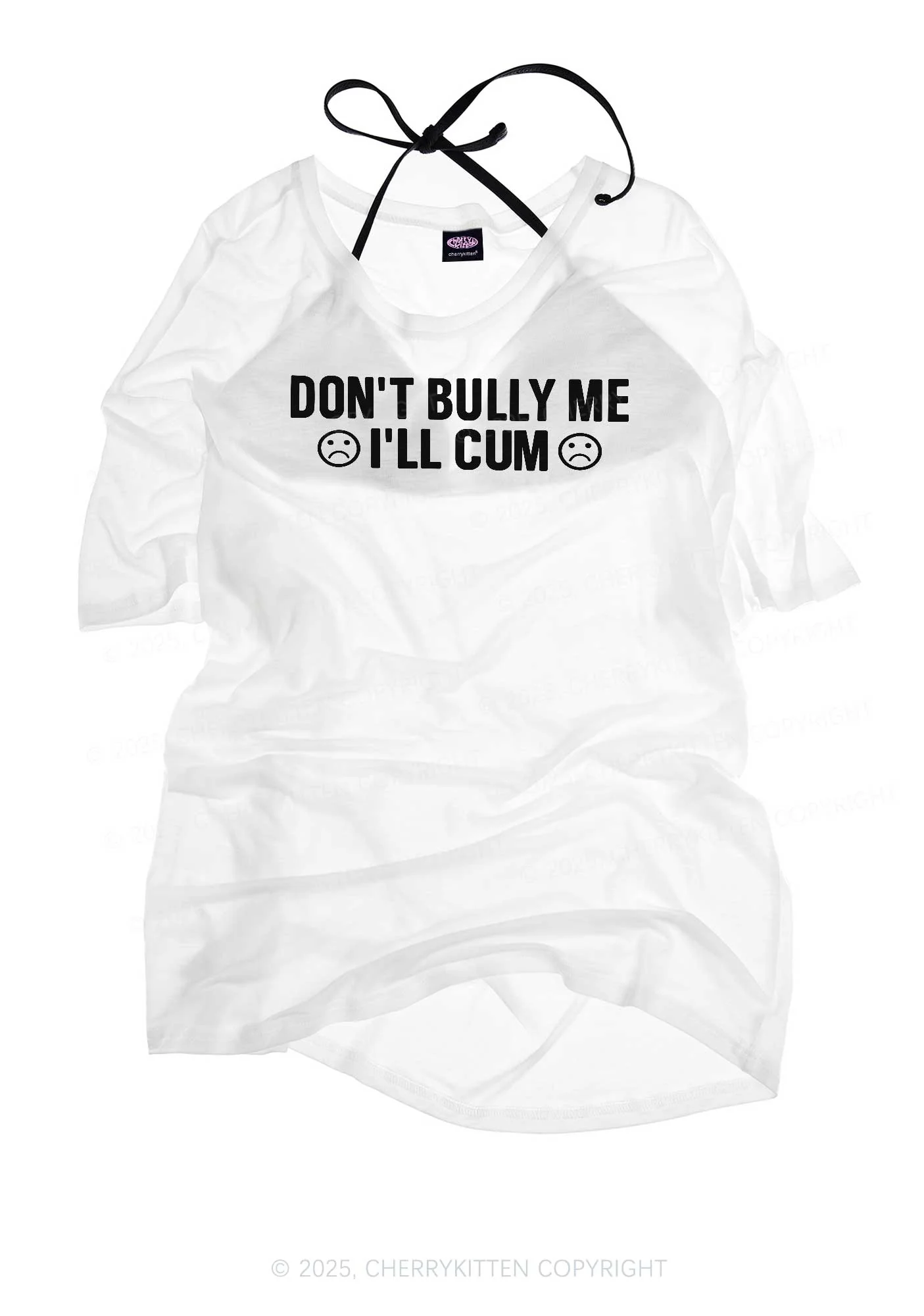 Dont Bully Me Y2K Sheer Boyfriend Tee Cherrykitten - Image 3