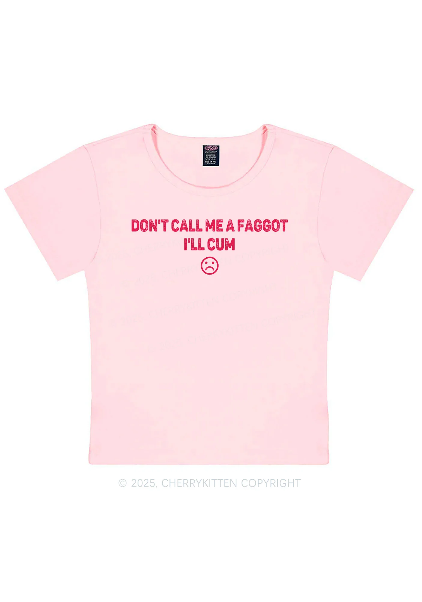 Dont Call Me Faggot Pride Y2K Baby Tee Cherrykitten - Image 11