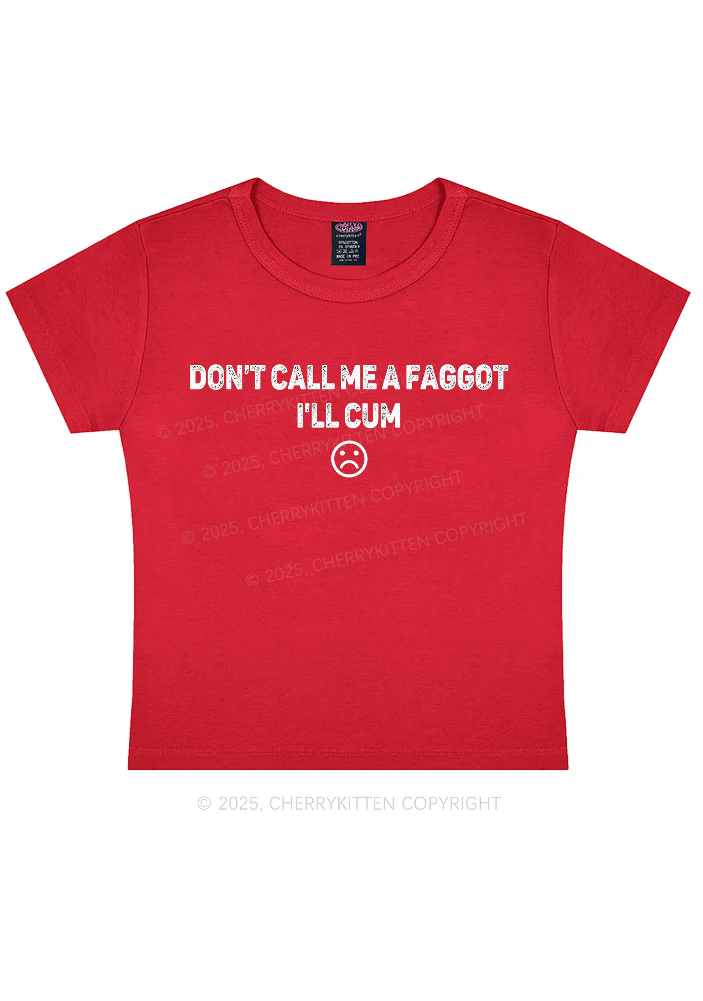 Dont Call Me Faggot Pride Y2K Baby Tee Cherrykitten - Image 12
