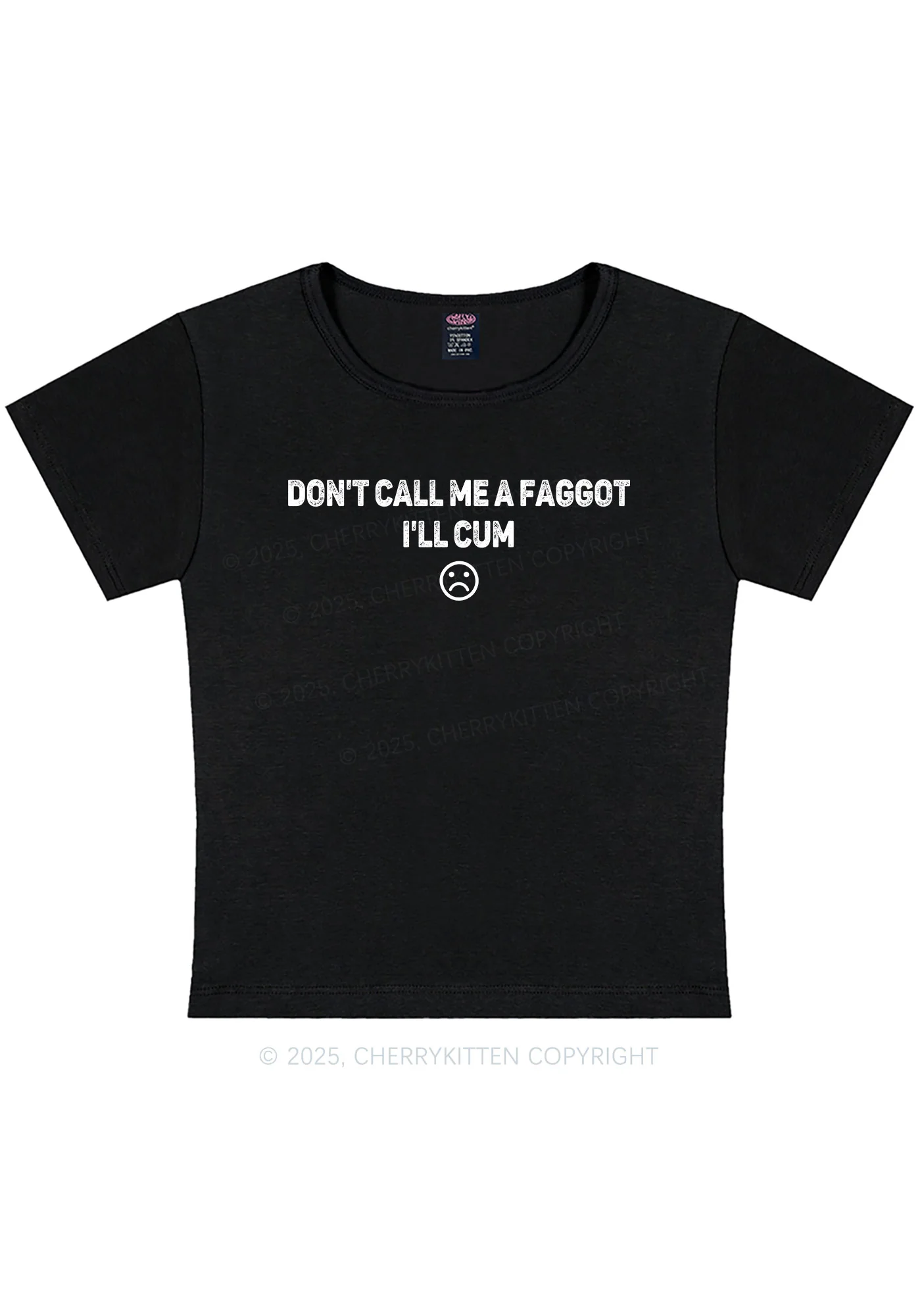 Dont Call Me Faggot Pride Y2K Baby Tee Cherrykitten - Image 4