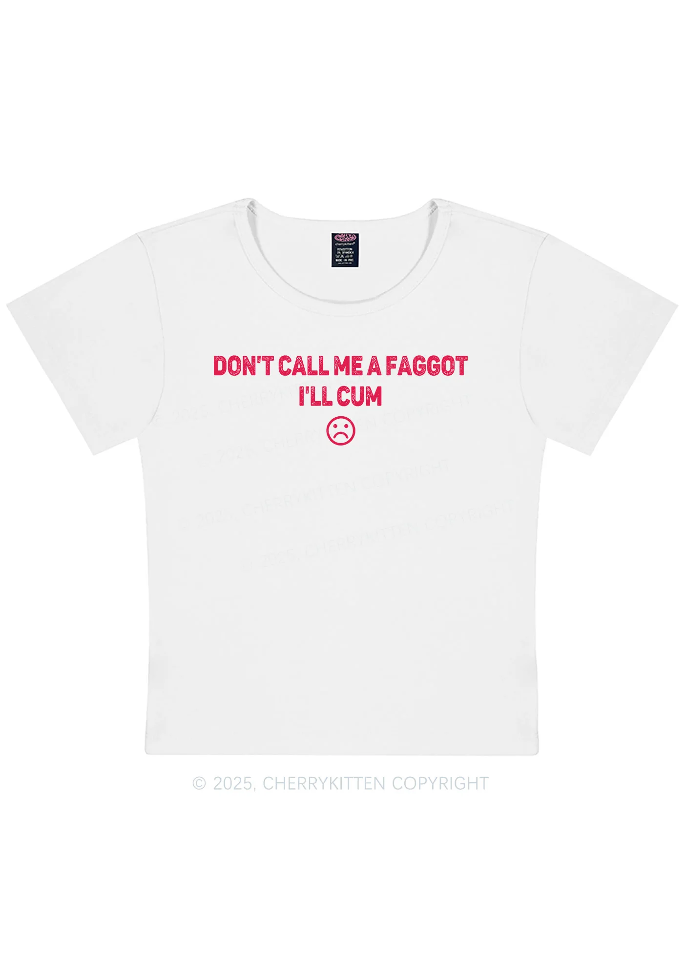 Dont Call Me Faggot Pride Y2K Baby Tee Cherrykitten - Image 5