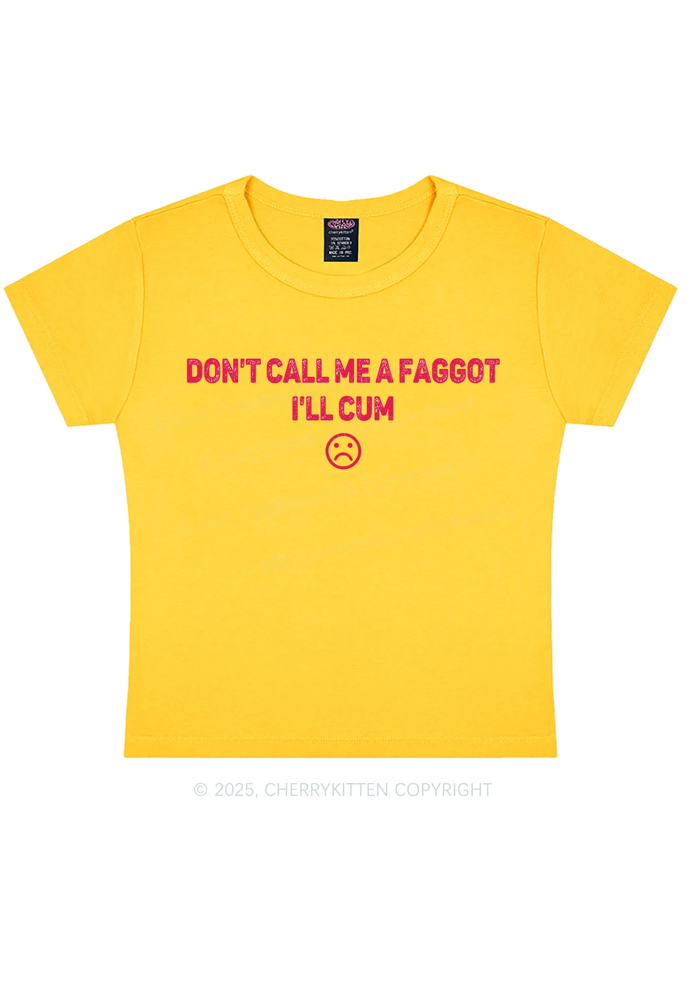 Dont Call Me Faggot Pride Y2K Baby Tee Cherrykitten - Image 7