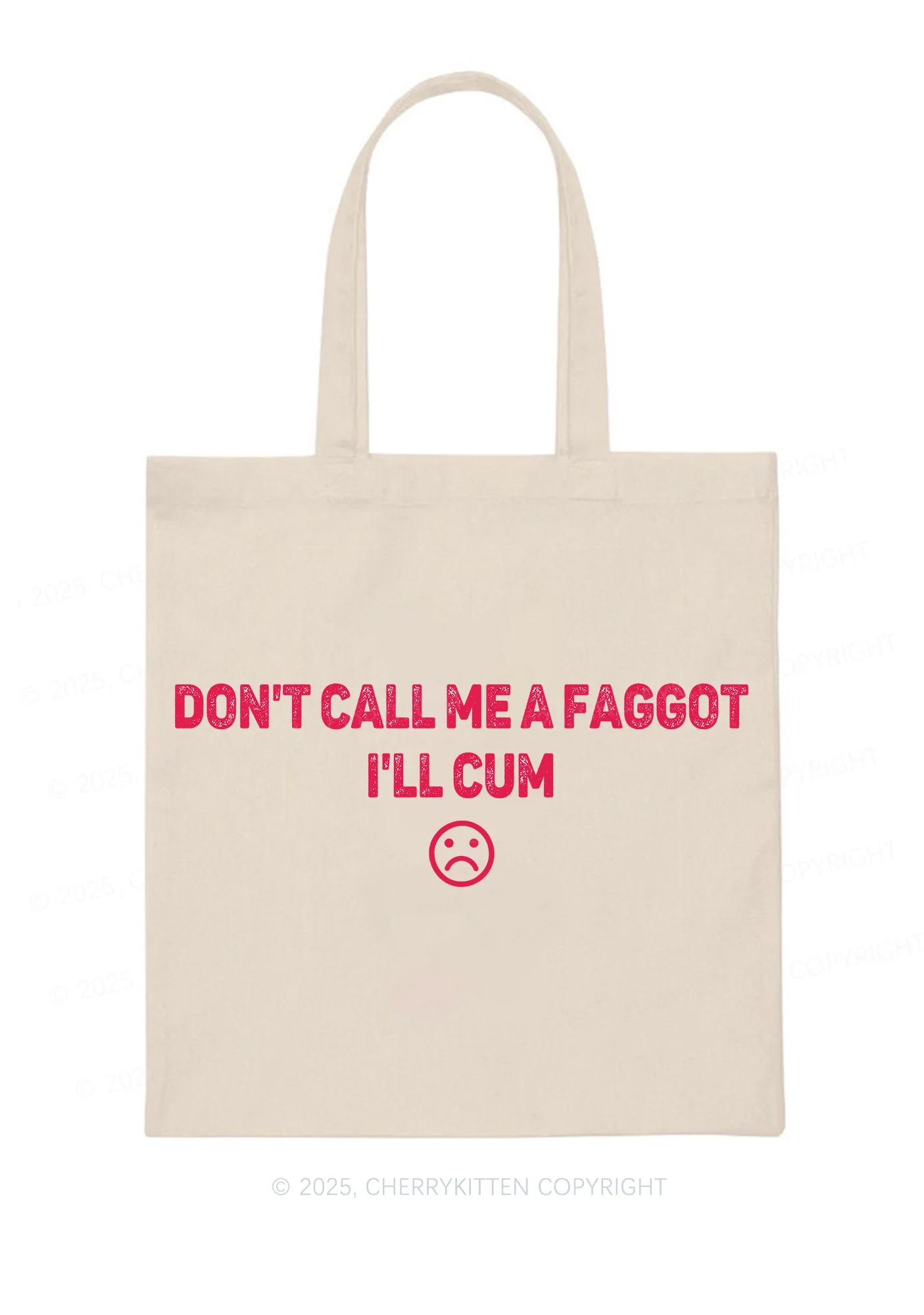 Dont Call Me Faggot Pride Y2K Canvas Tote Bag Cherrykitten - Image 3