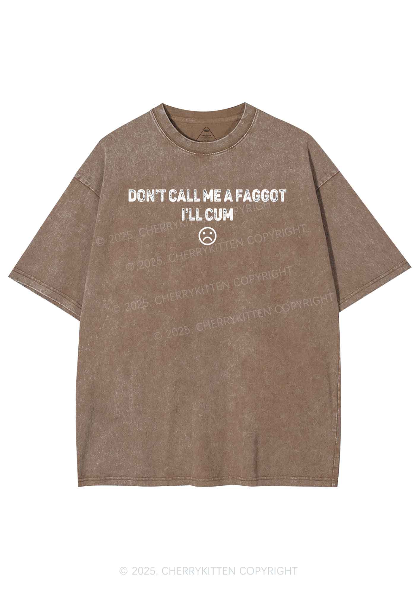 Dont Call Me Faggot Pride Y2K Shirts Washed Tee Cherrykitten - Image 6