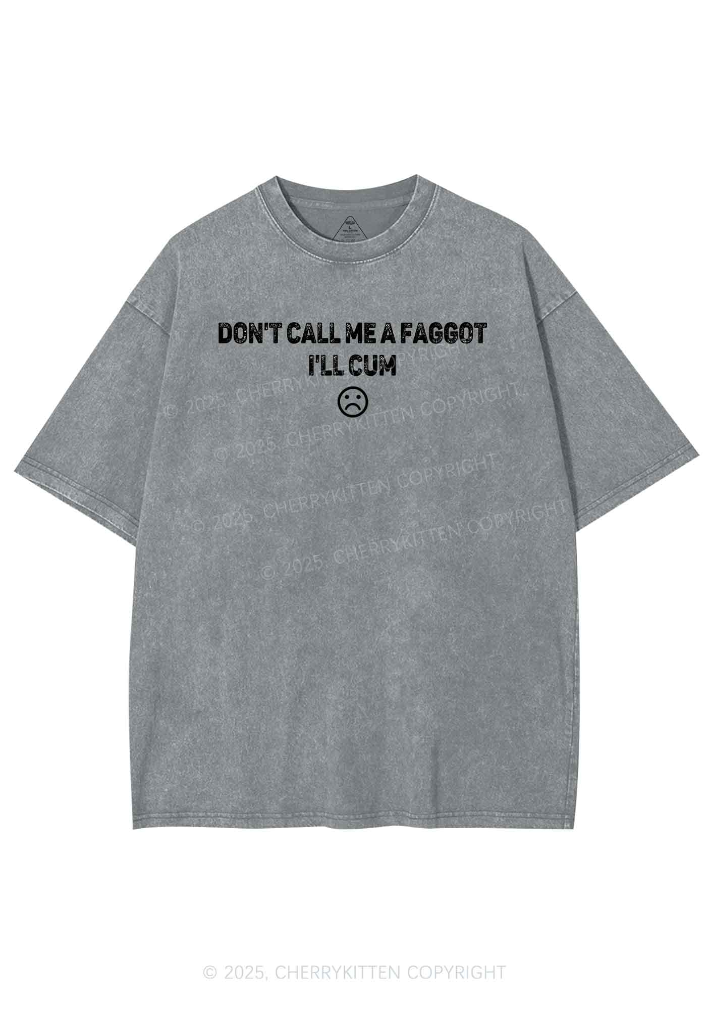 Dont Call Me Faggot Pride Y2K Shirts Washed Tee Cherrykitten - Image 7