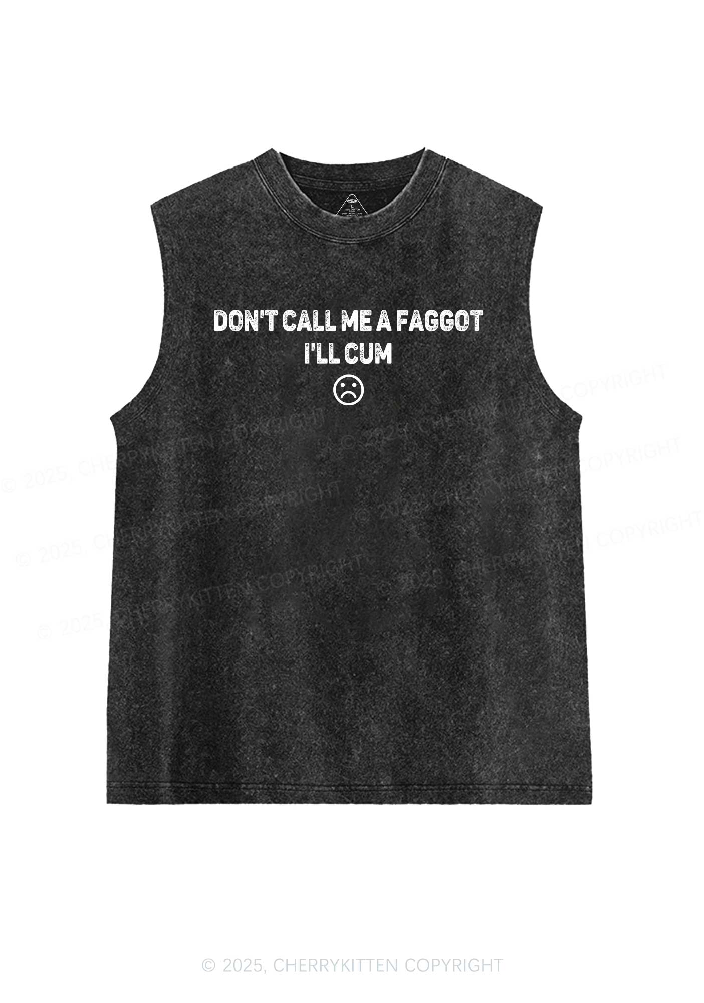 Dont Call Me Faggot Pride Y2K Washed Muscle Tank Cherrykitten - Image 3