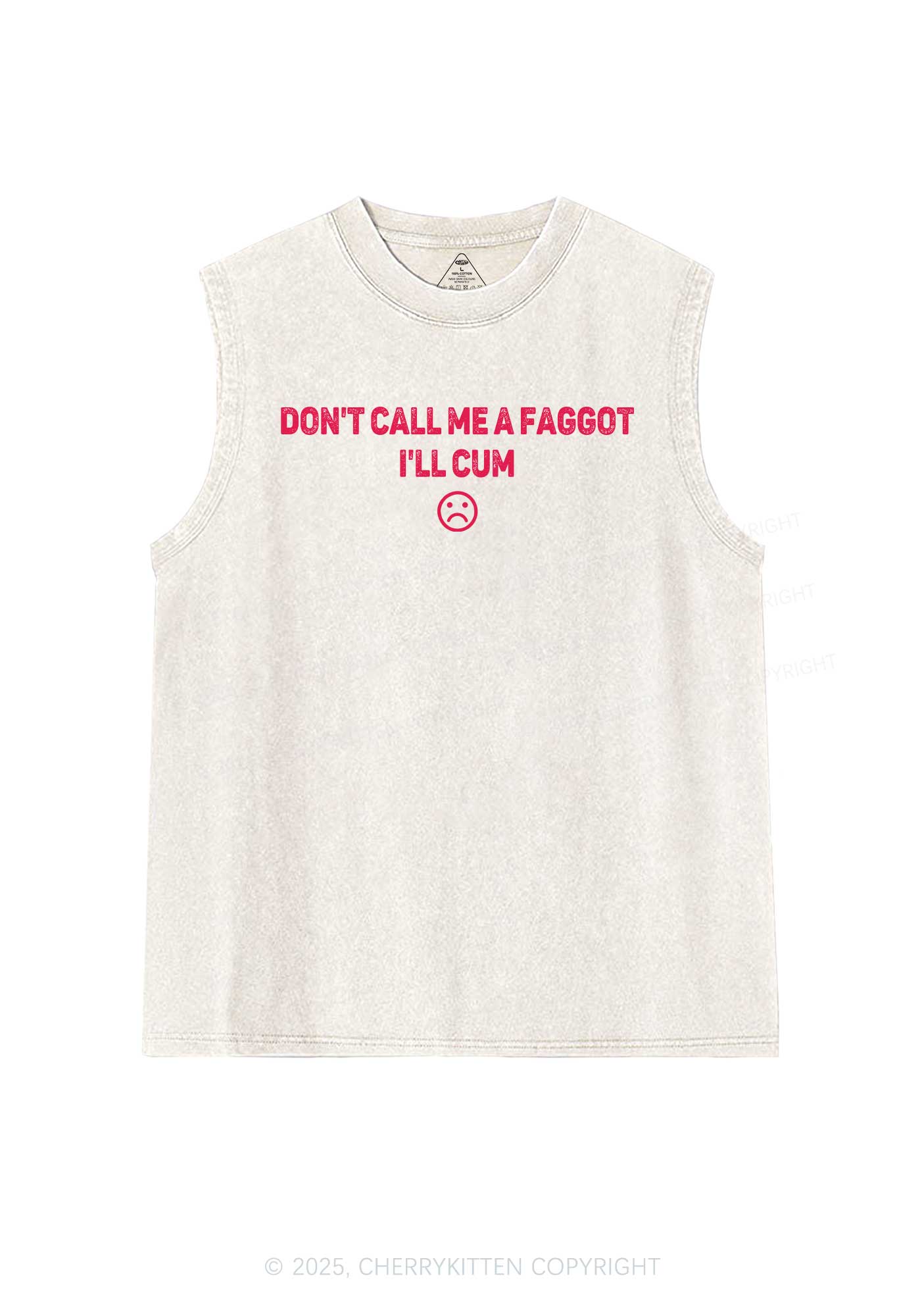 Dont Call Me Faggot Pride Y2K Washed Muscle Tank Cherrykitten - Image 4