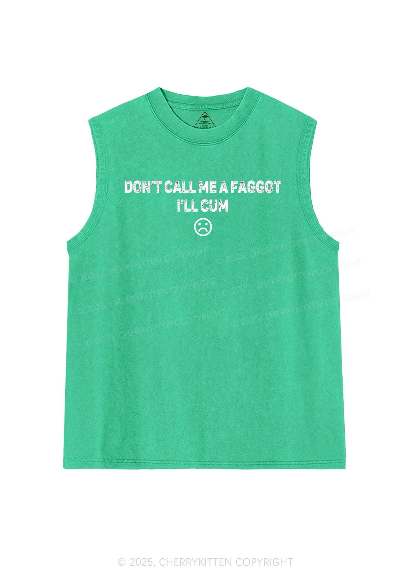Dont Call Me Faggot Pride Y2K Washed Muscle Tank Cherrykitten - Image 7