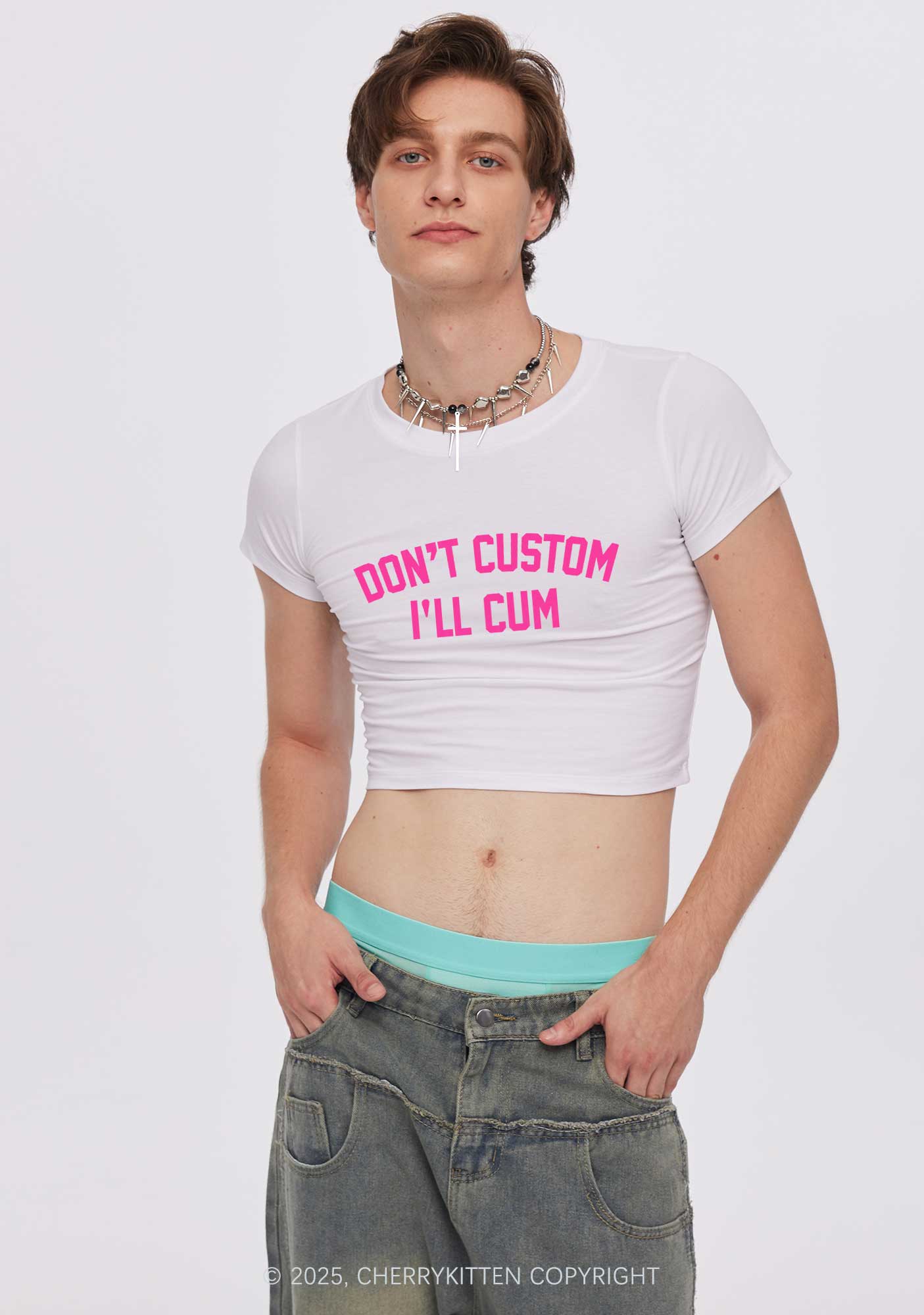 Dont Custom Y2K Baby Tee Cherrykitten - Image 2