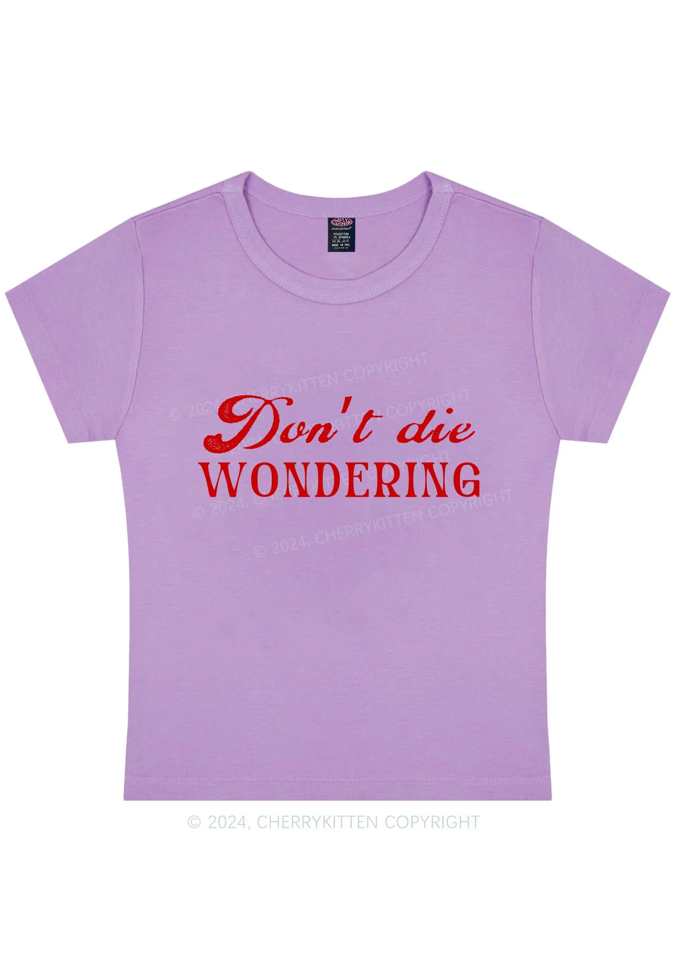 Don't Die Wondering Y2K Baby Tee Cherrykitten - Image 7
