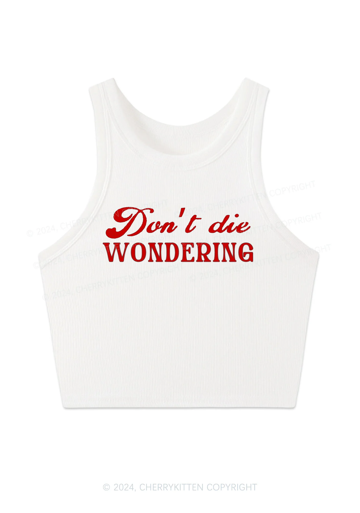 Don't Die Wondering Y2K Crop Tank Top Cherrykitten - Image 2