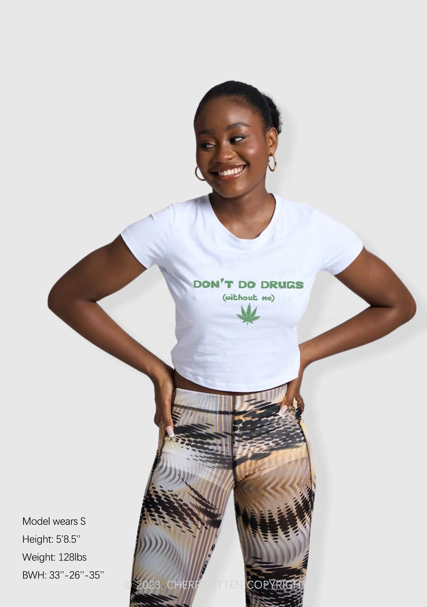 Don't Do Without Me Y2K Baby Tee Cherrykitten - Image 2