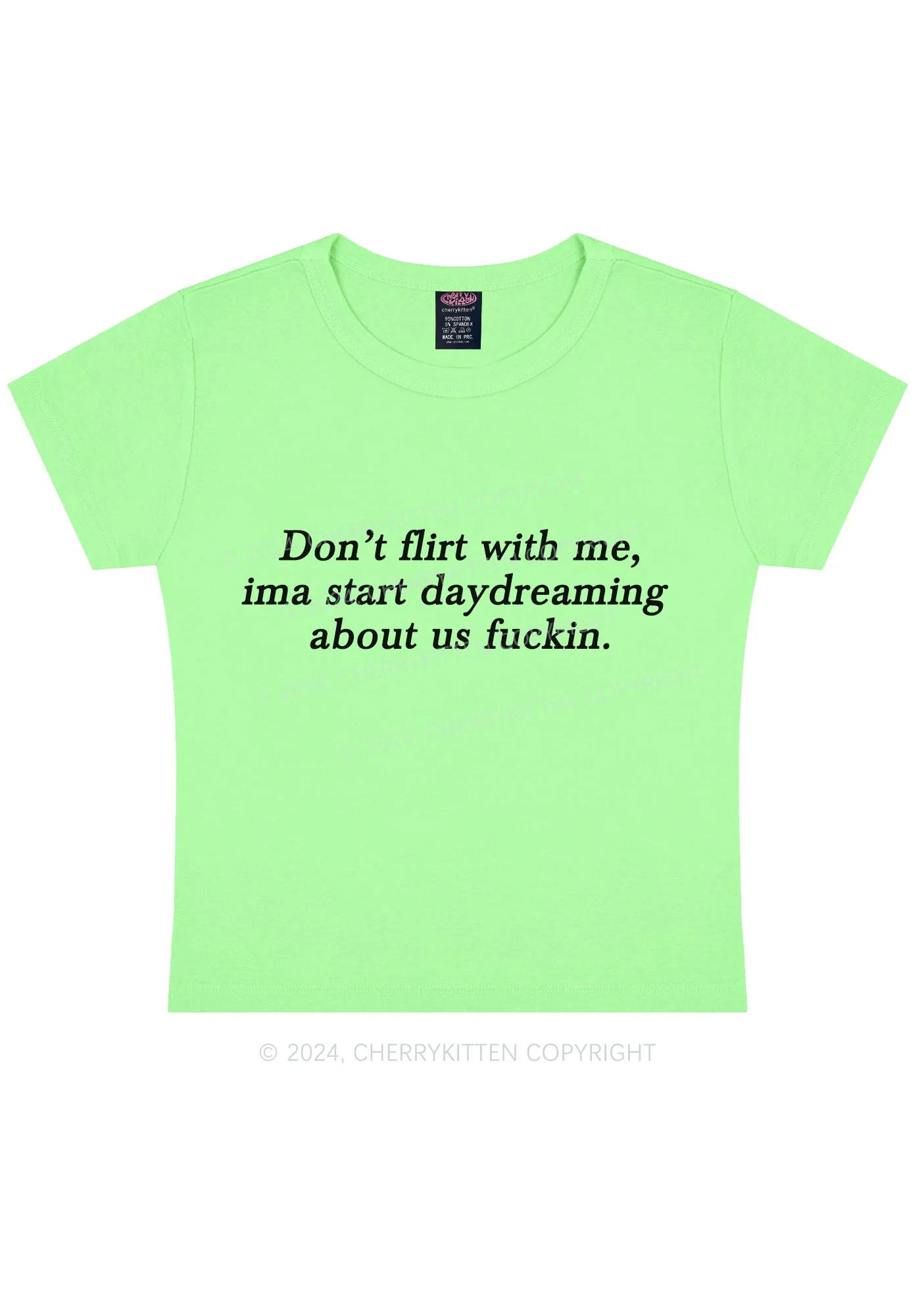 Don't Flirt With Me Y2K Baby Tee Cherrykitten - Image 12