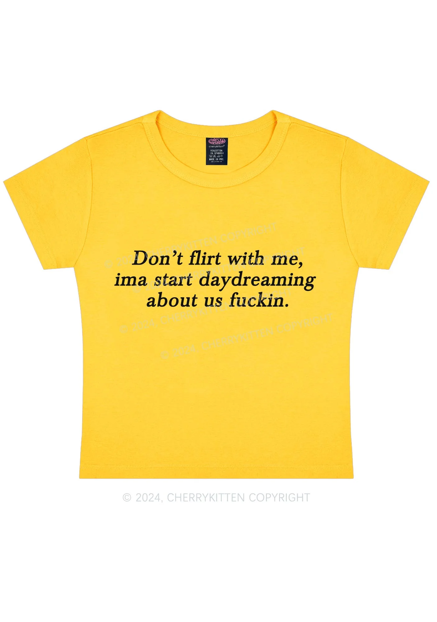 Don't Flirt With Me Y2K Baby Tee Cherrykitten - Image 6