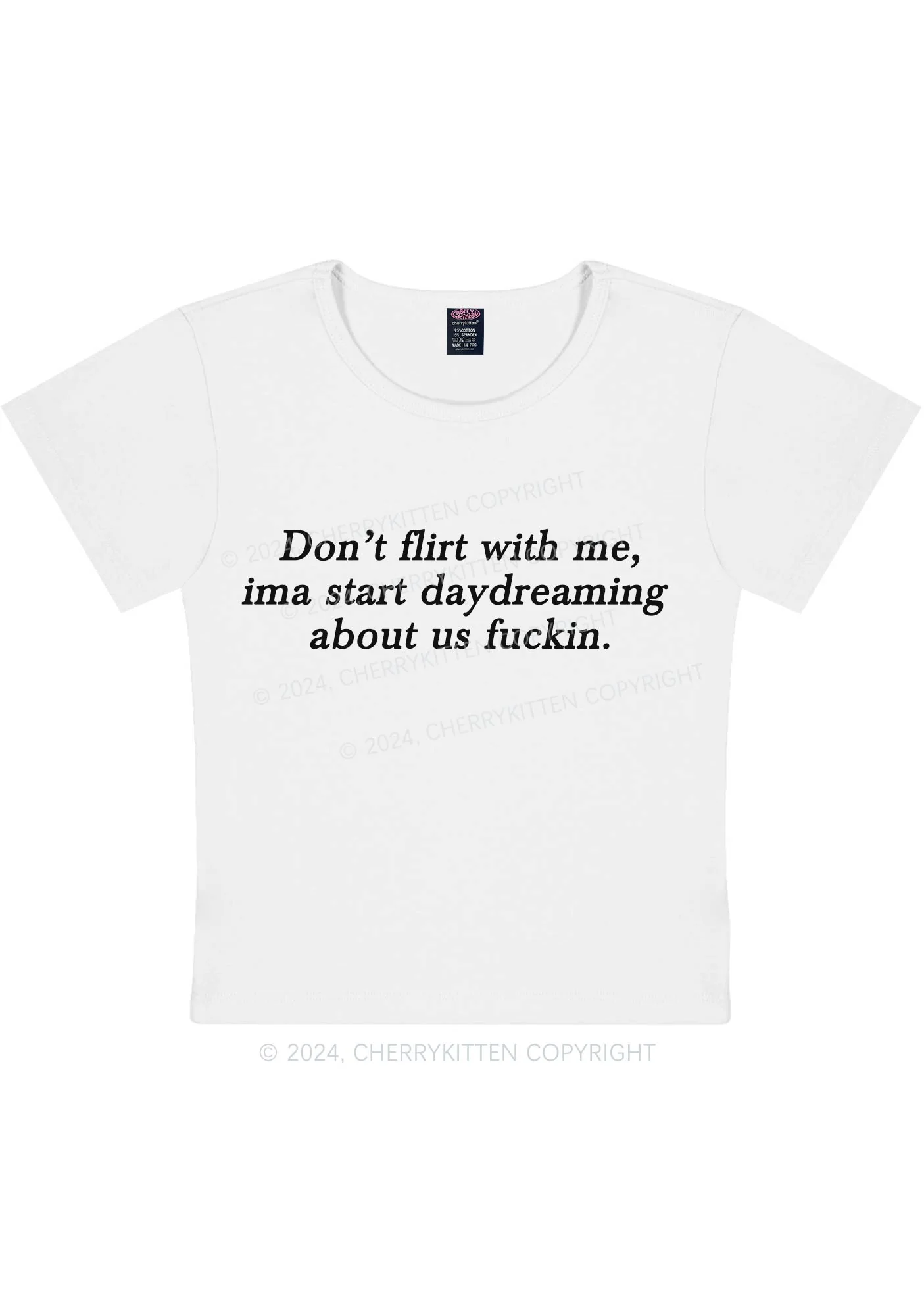 Don't Flirt With Me Y2K Baby Tee Cherrykitten - Image 7