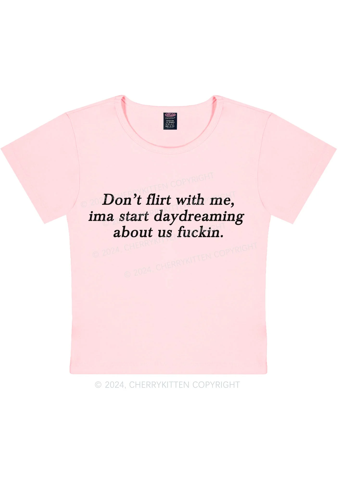Don't Flirt With Me Y2K Baby Tee Cherrykitten - Image 8