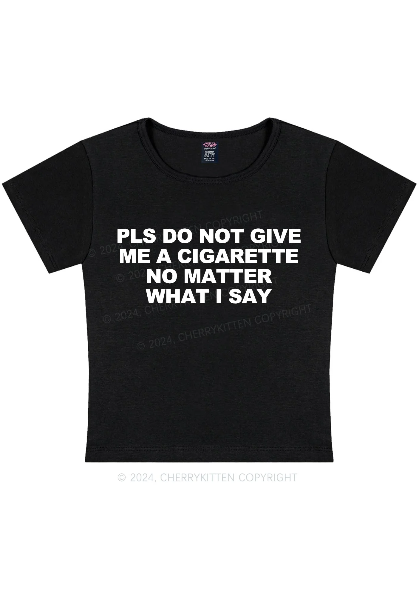 Don't Give Me Cigarette Y2K Baby Tee Cherrykitten - Image 3