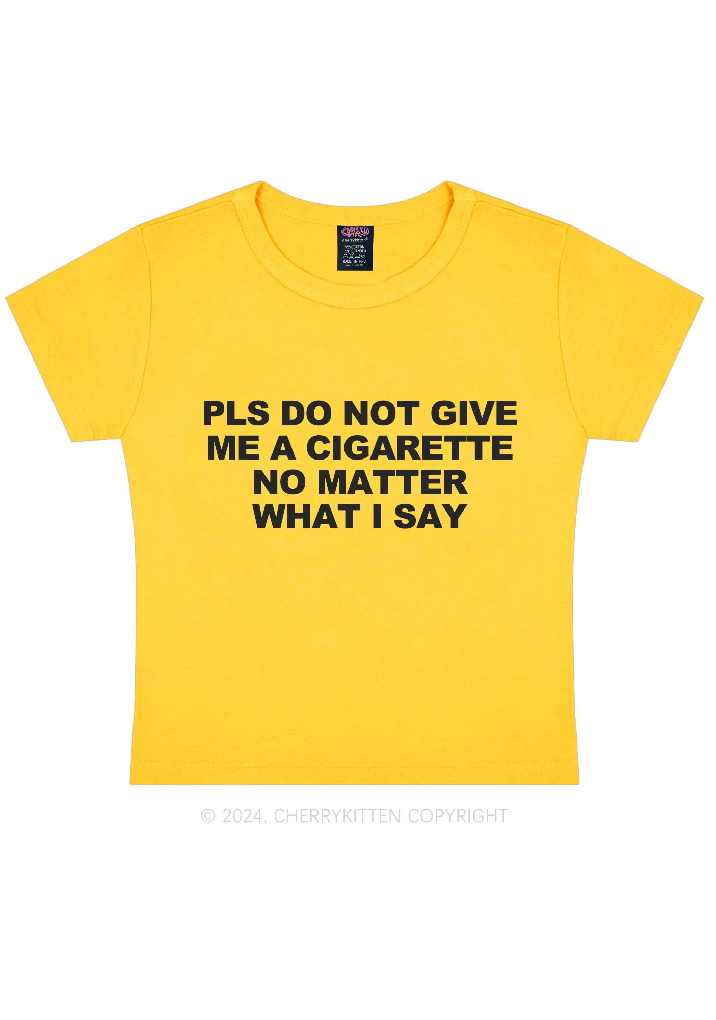 Don't Give Me Cigarette Y2K Baby Tee Cherrykitten - Image 4
