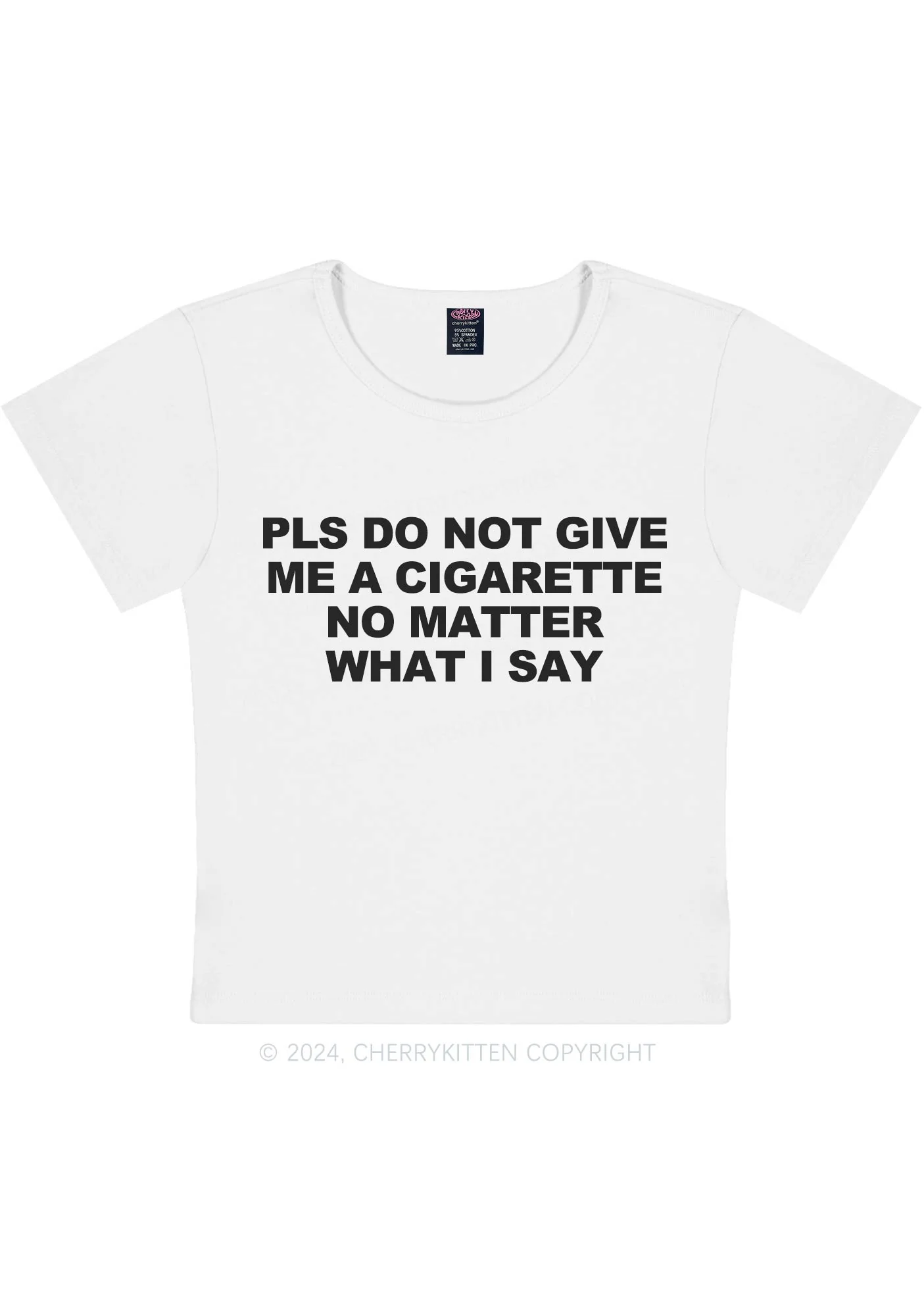 Don't Give Me Cigarette Y2K Baby Tee Cherrykitten - Image 5