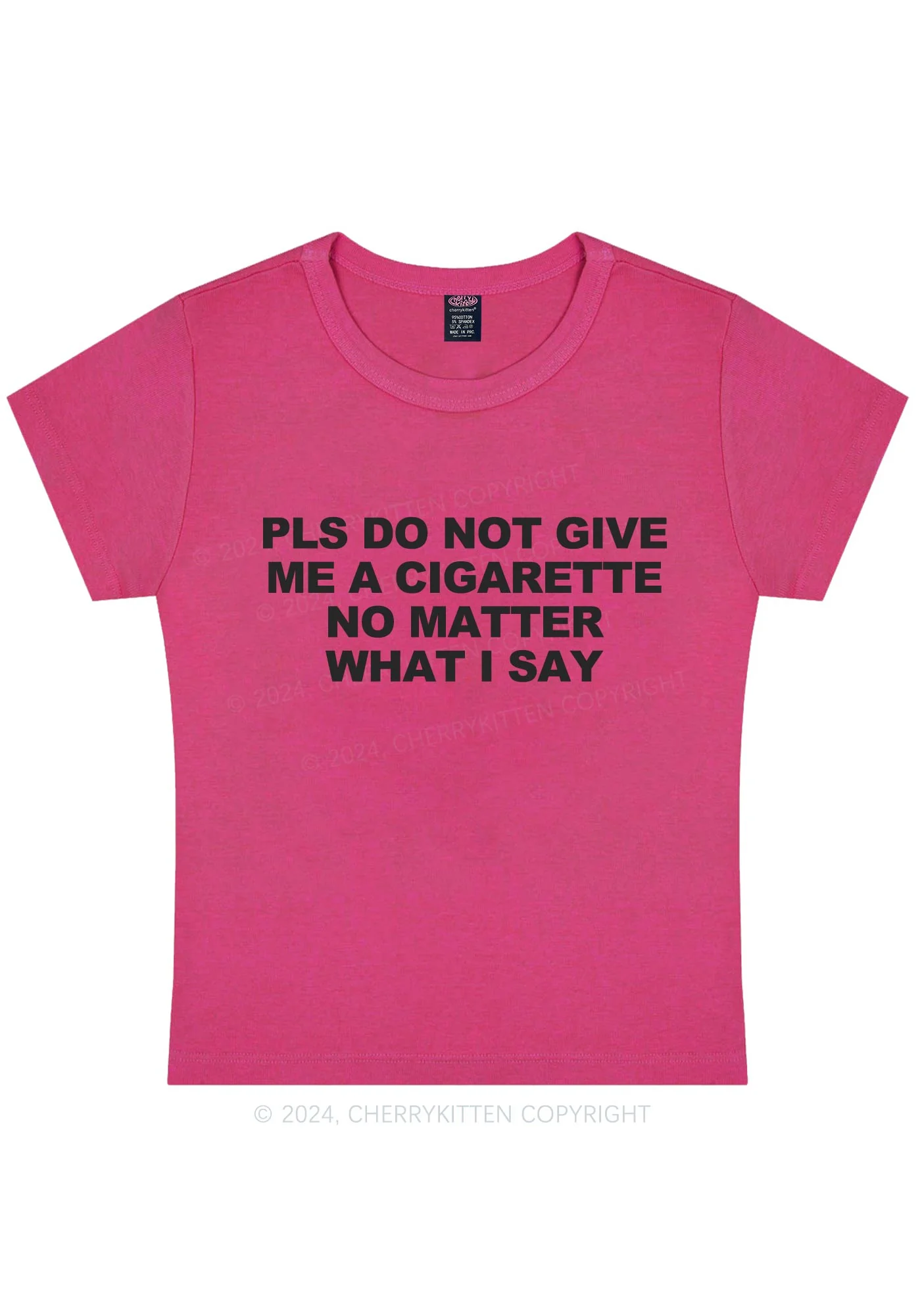 Don't Give Me Cigarette Y2K Baby Tee Cherrykitten - Image 7