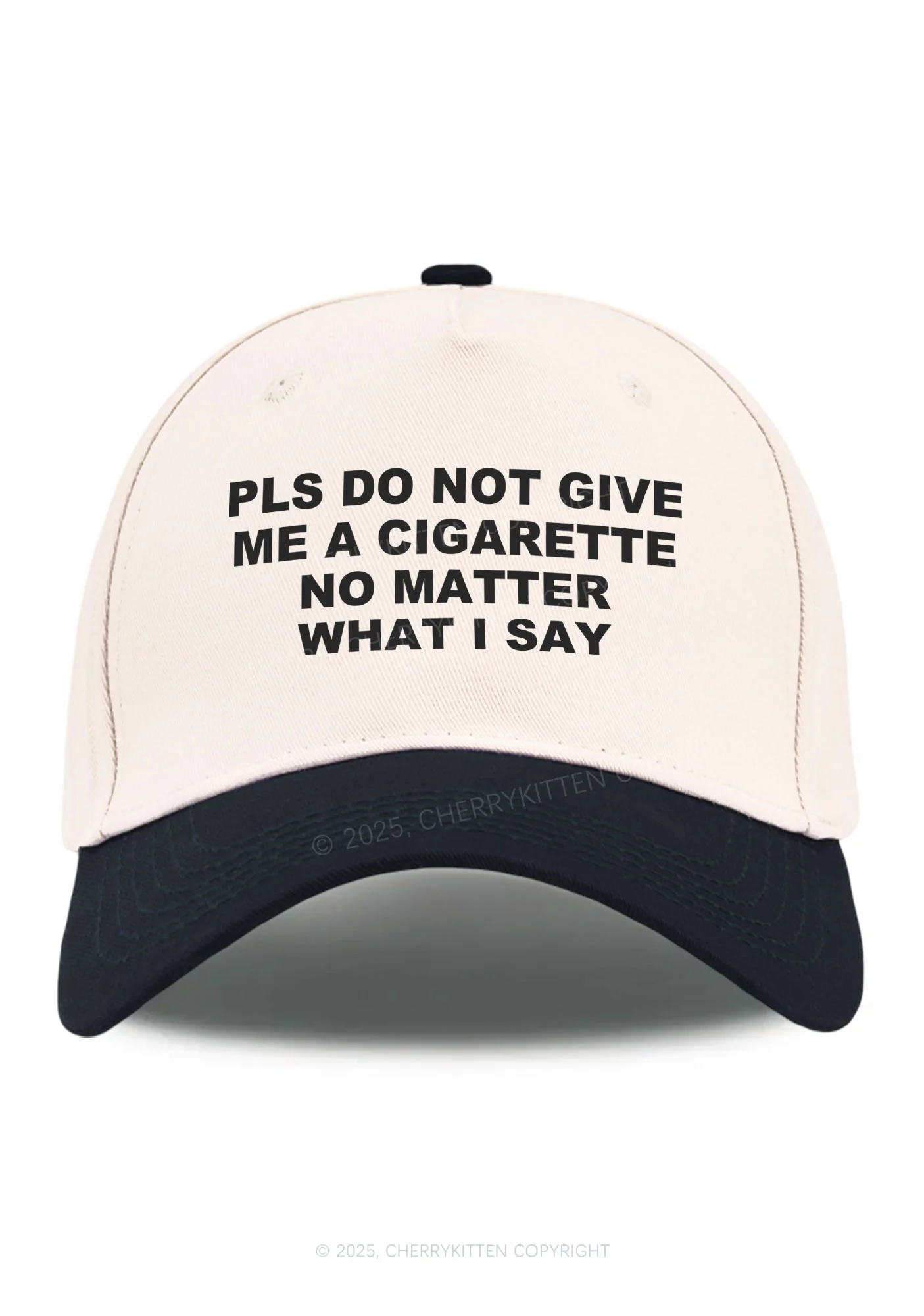 Dont Give Me Cigarette Y2K Color Block Baseball Cap Cherrykitten - Image 5
