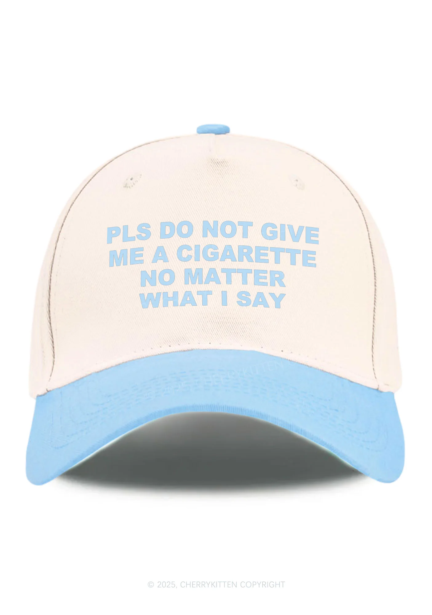 Dont Give Me Cigarette Y2K Color Block Baseball Cap Cherrykitten - Image 6