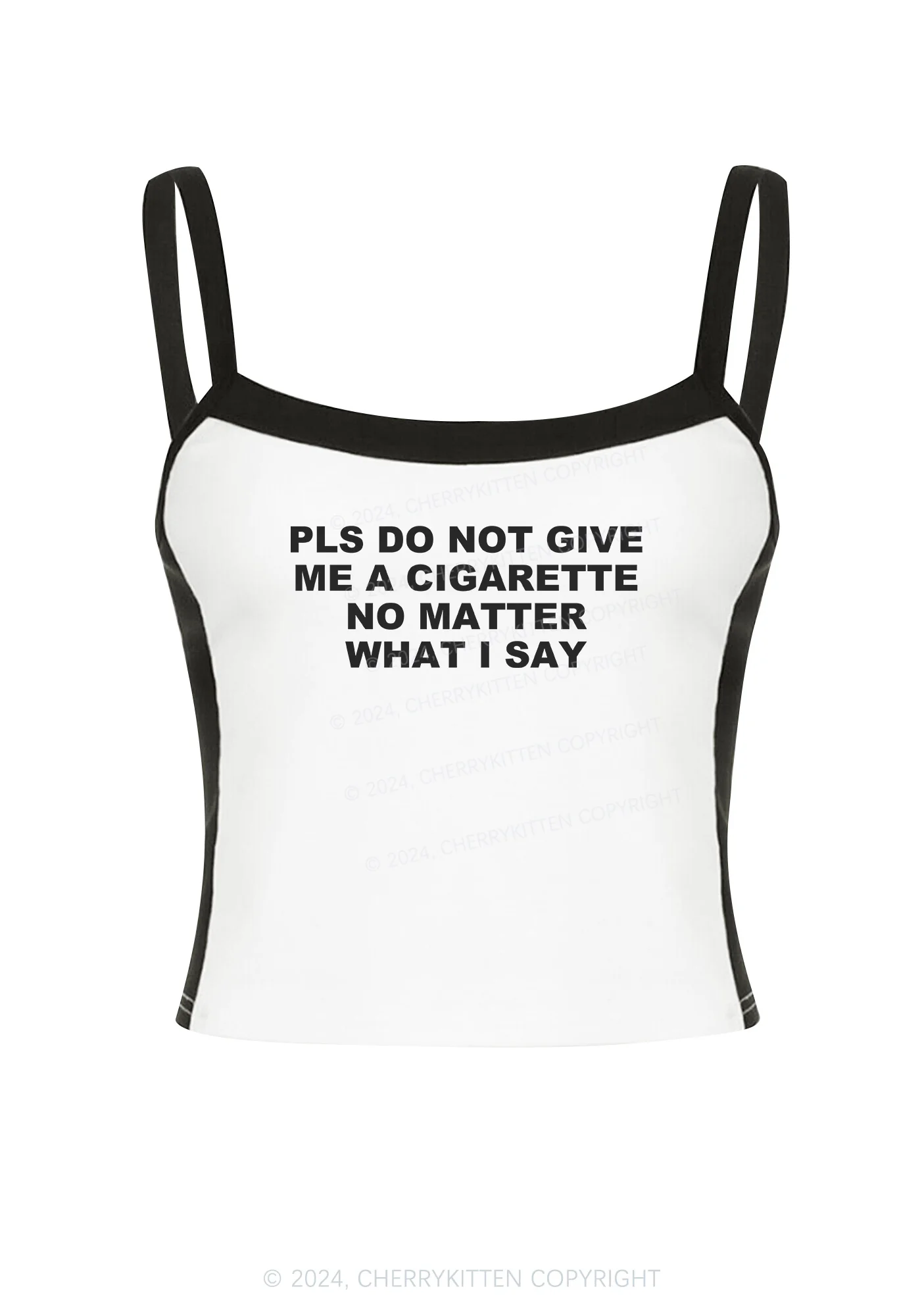 Dont Give Me Cigarette Y2K Color Block Crop Cami Top Cherrykitten - Image 3