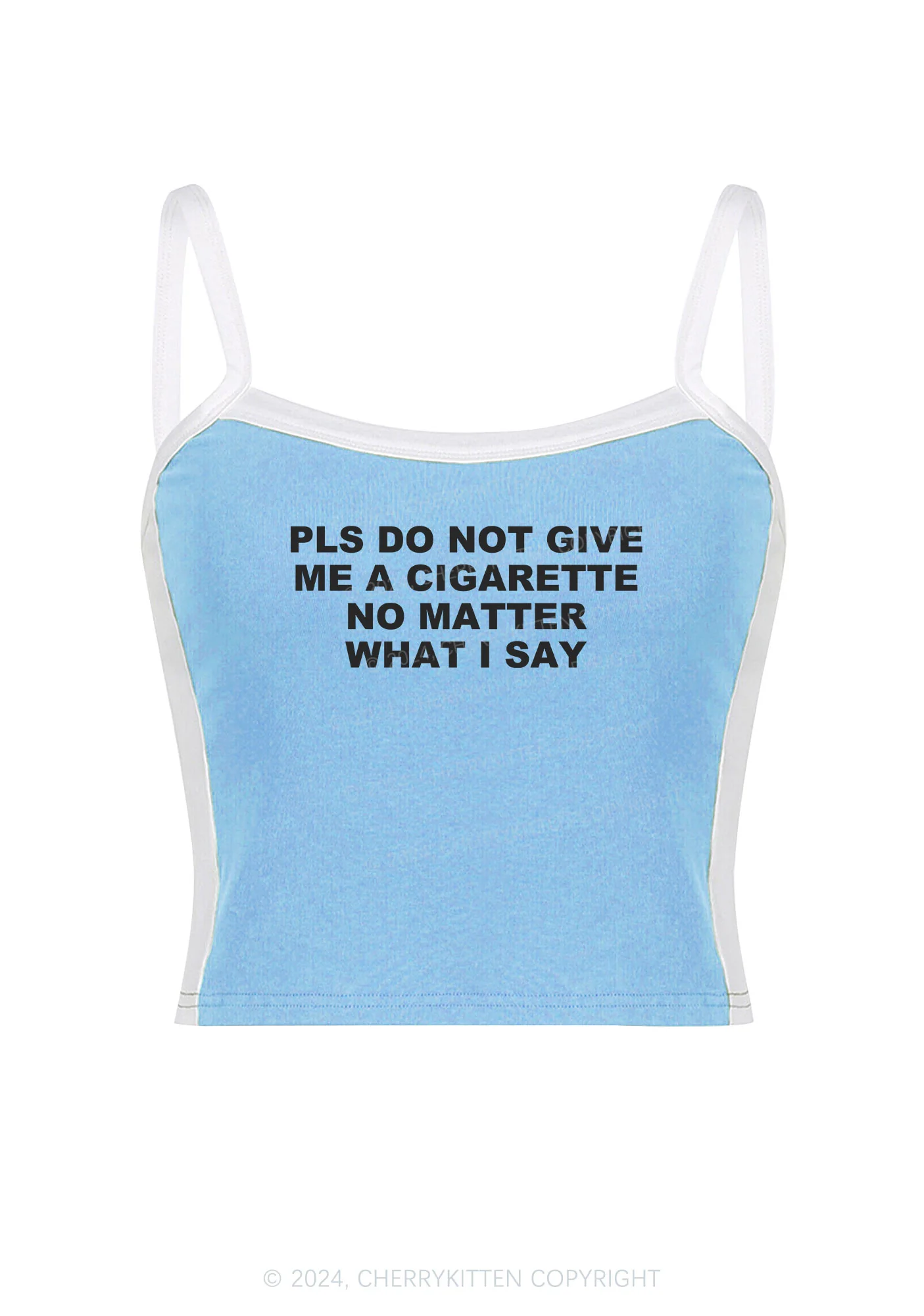 Dont Give Me Cigarette Y2K Color Block Crop Cami Top Cherrykitten - Image 4